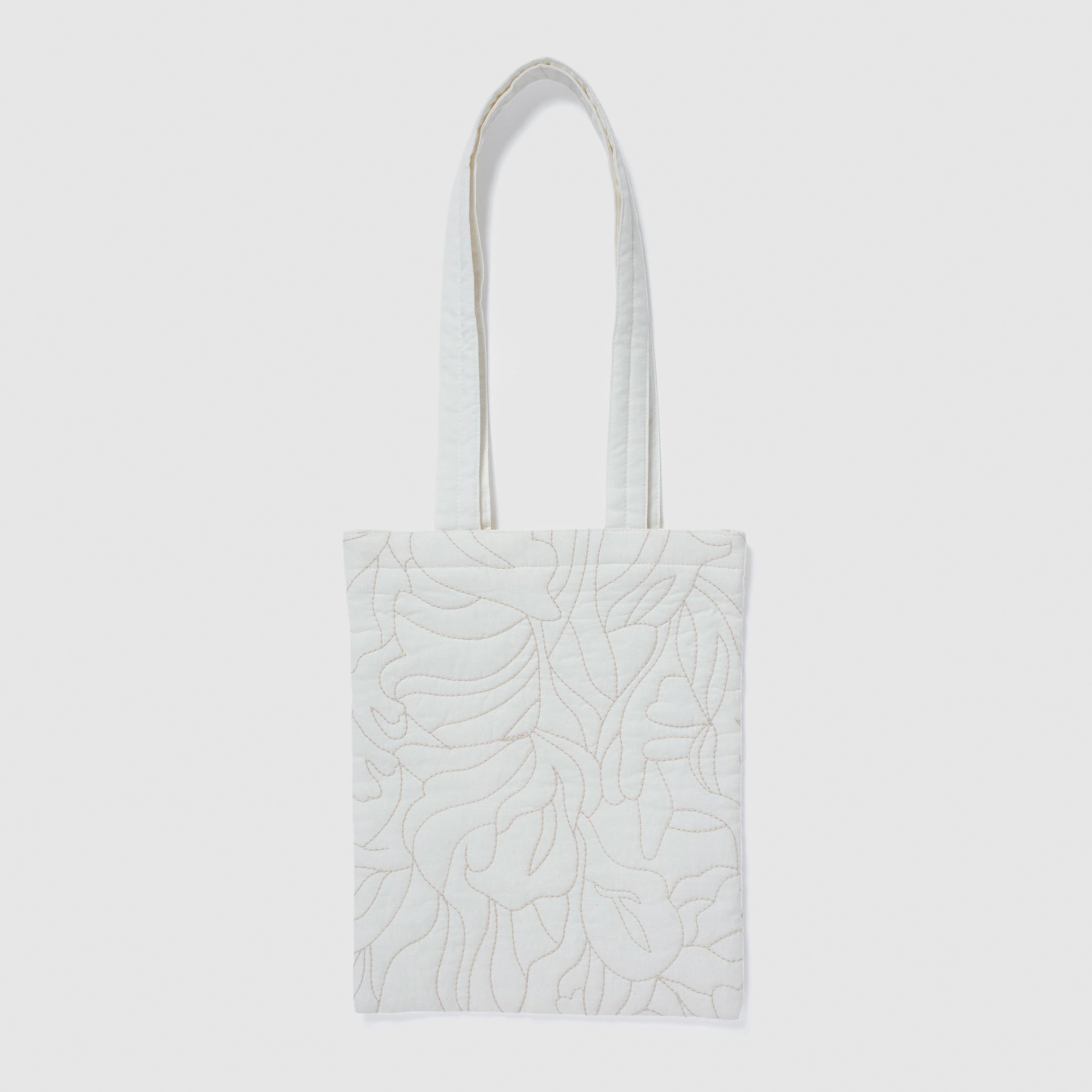 Flower wave embroidery mini tote bag