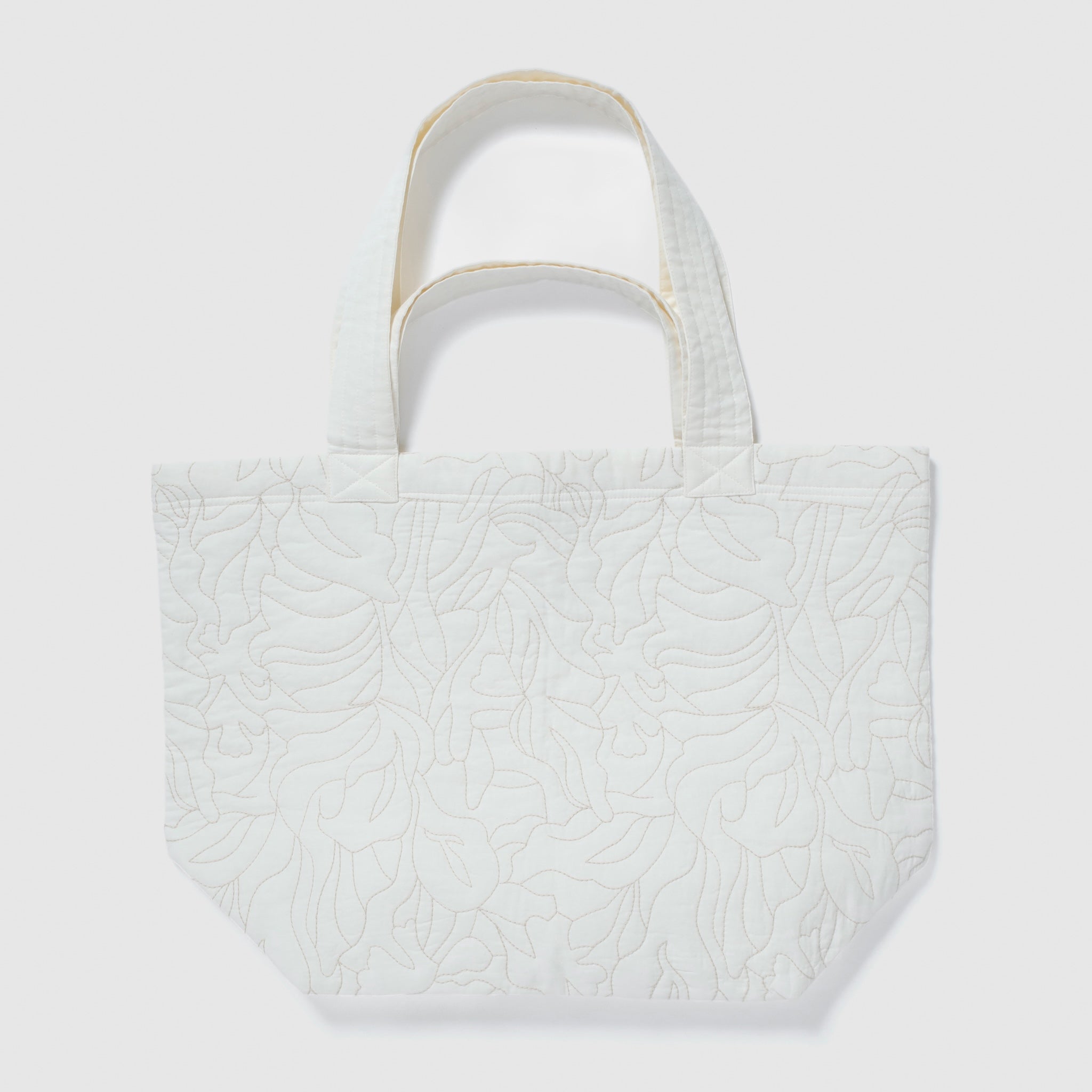 Flower wave embroidery big tote bag