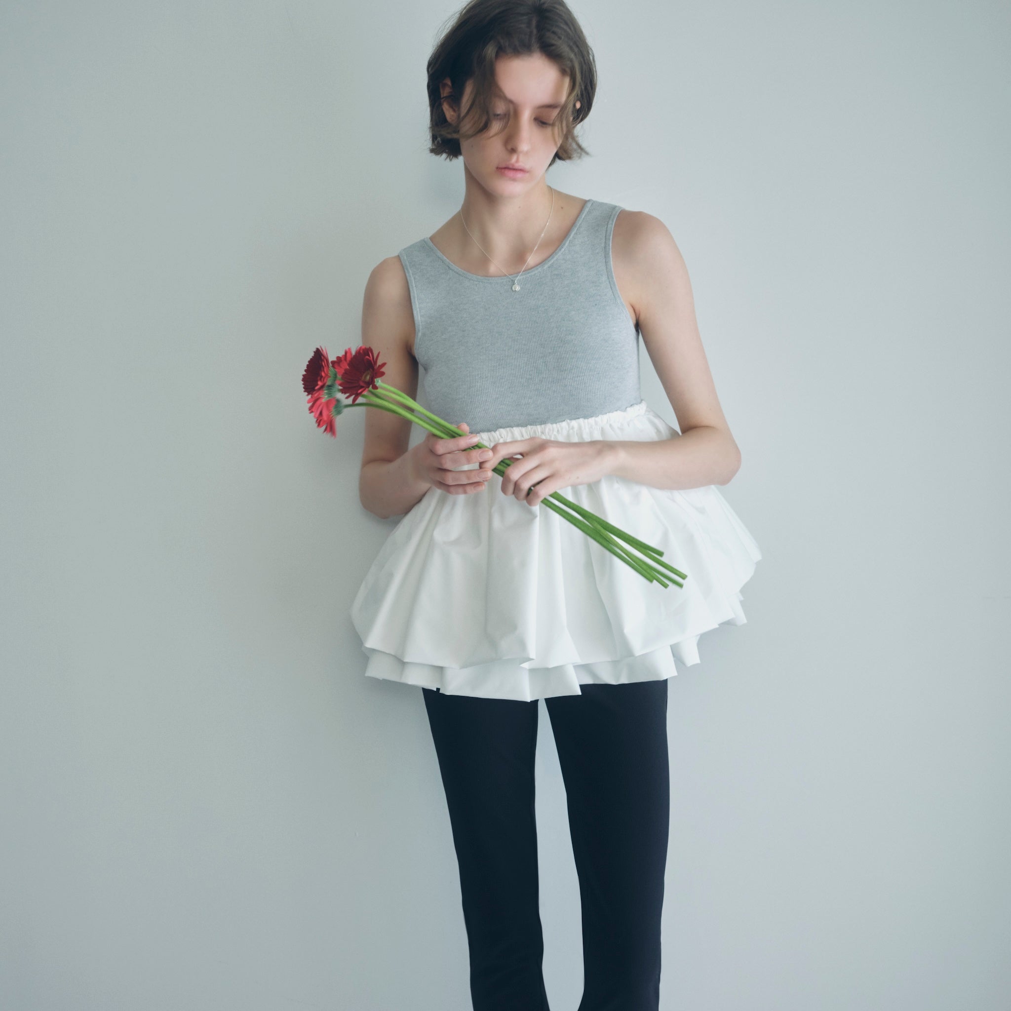 Knit Docking Balloon Sleeveless Top
