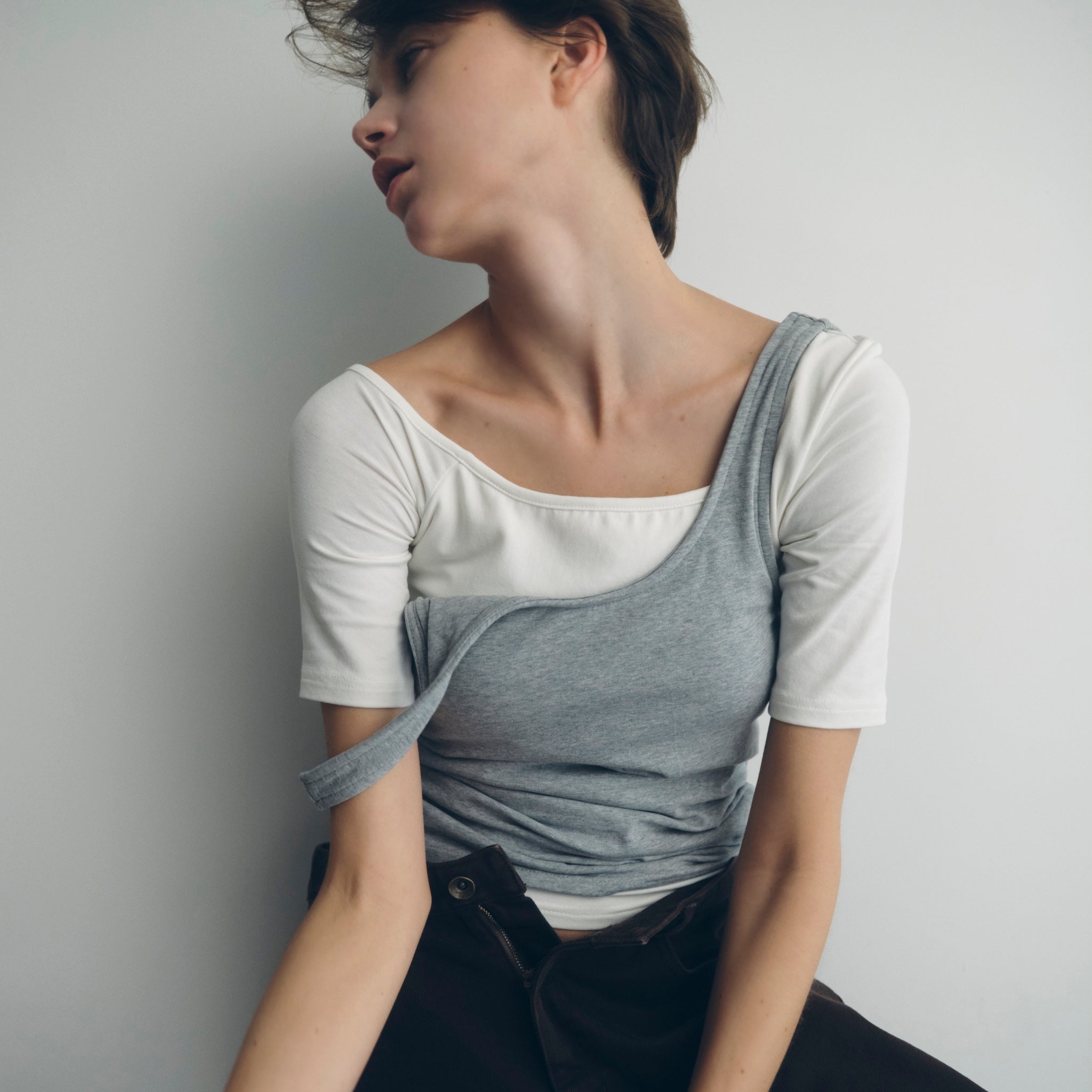 パッドinスムースタッチバックオープンタンク