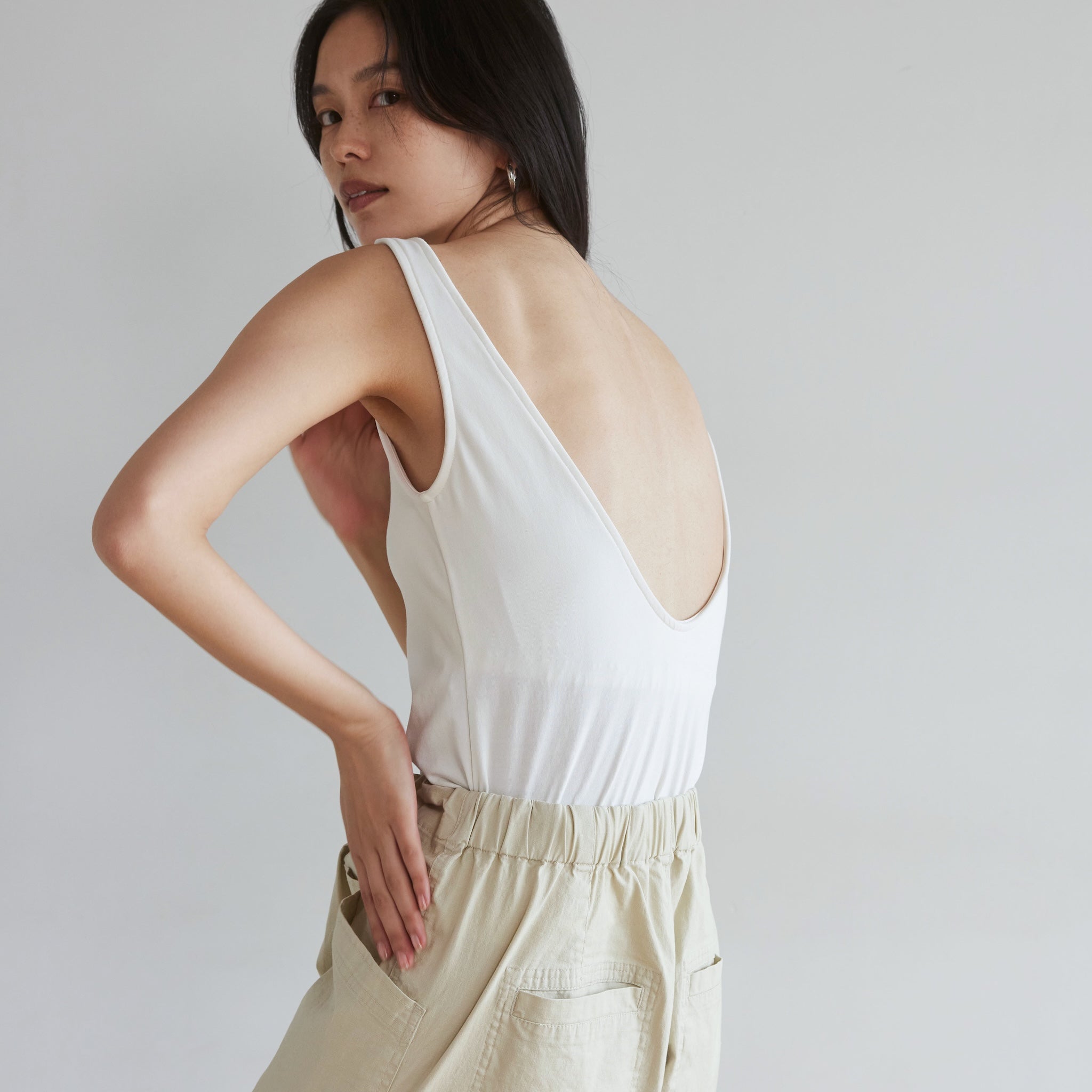 パッドinスムースタッチバックオープンタンク