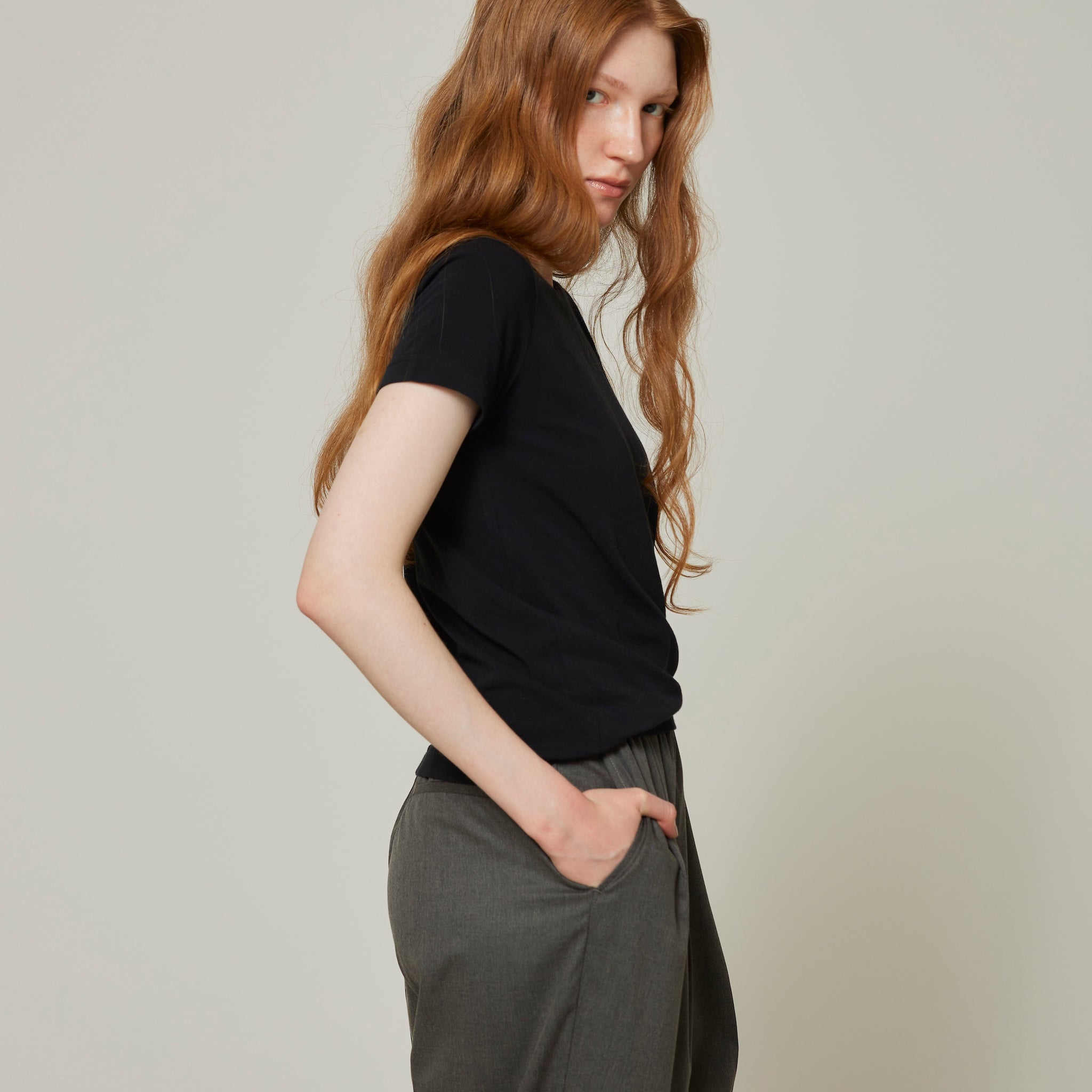 Stretch light cotton T-shirt