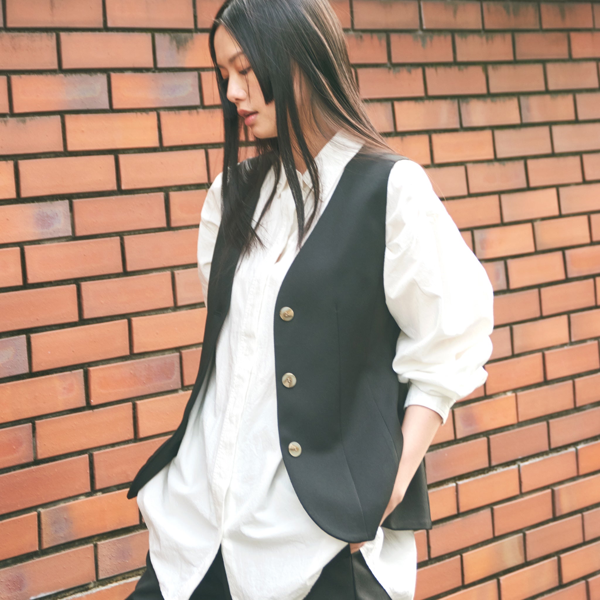 Short bolero Layered vest set