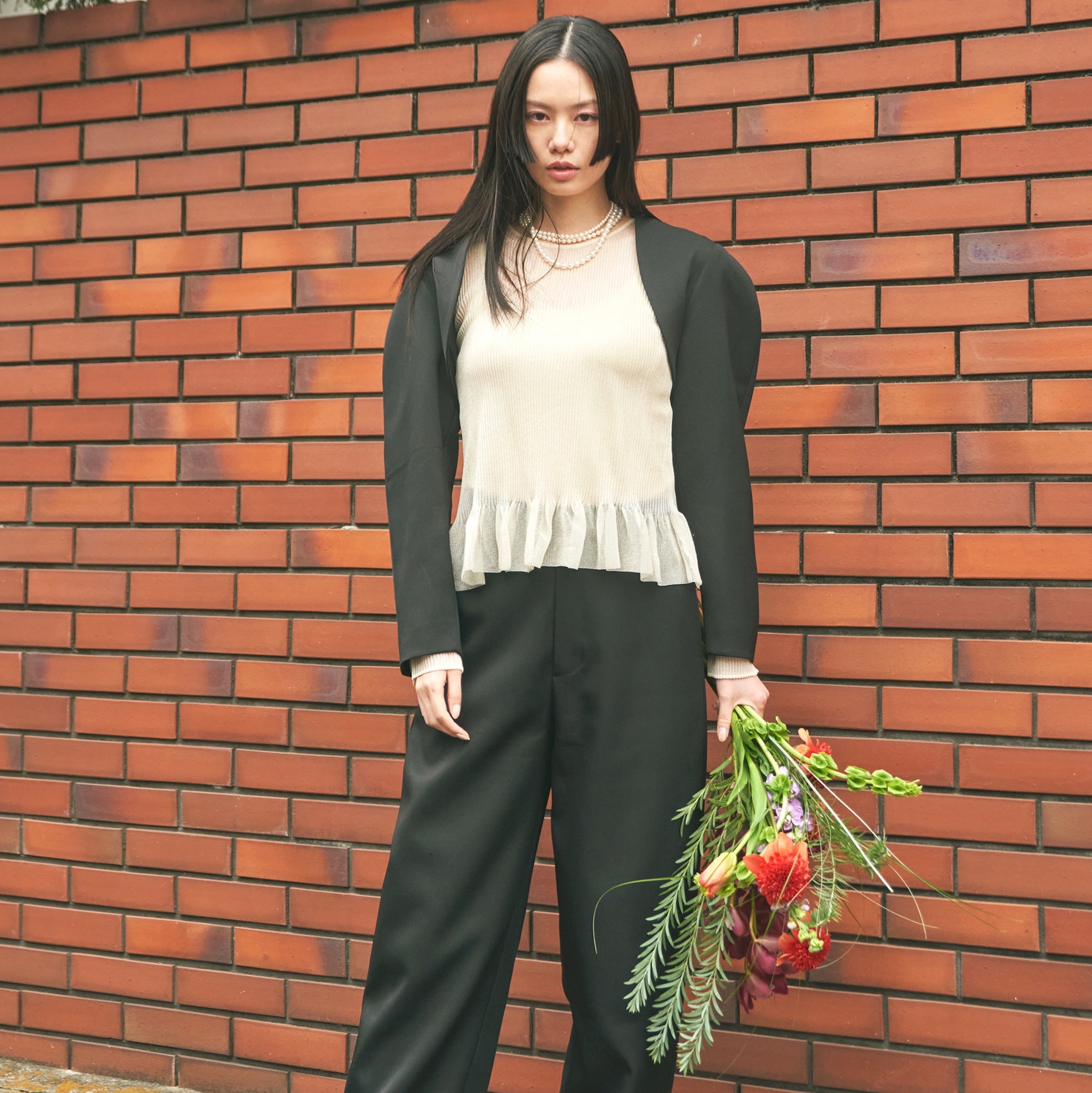 Short bolero Layered vest set
