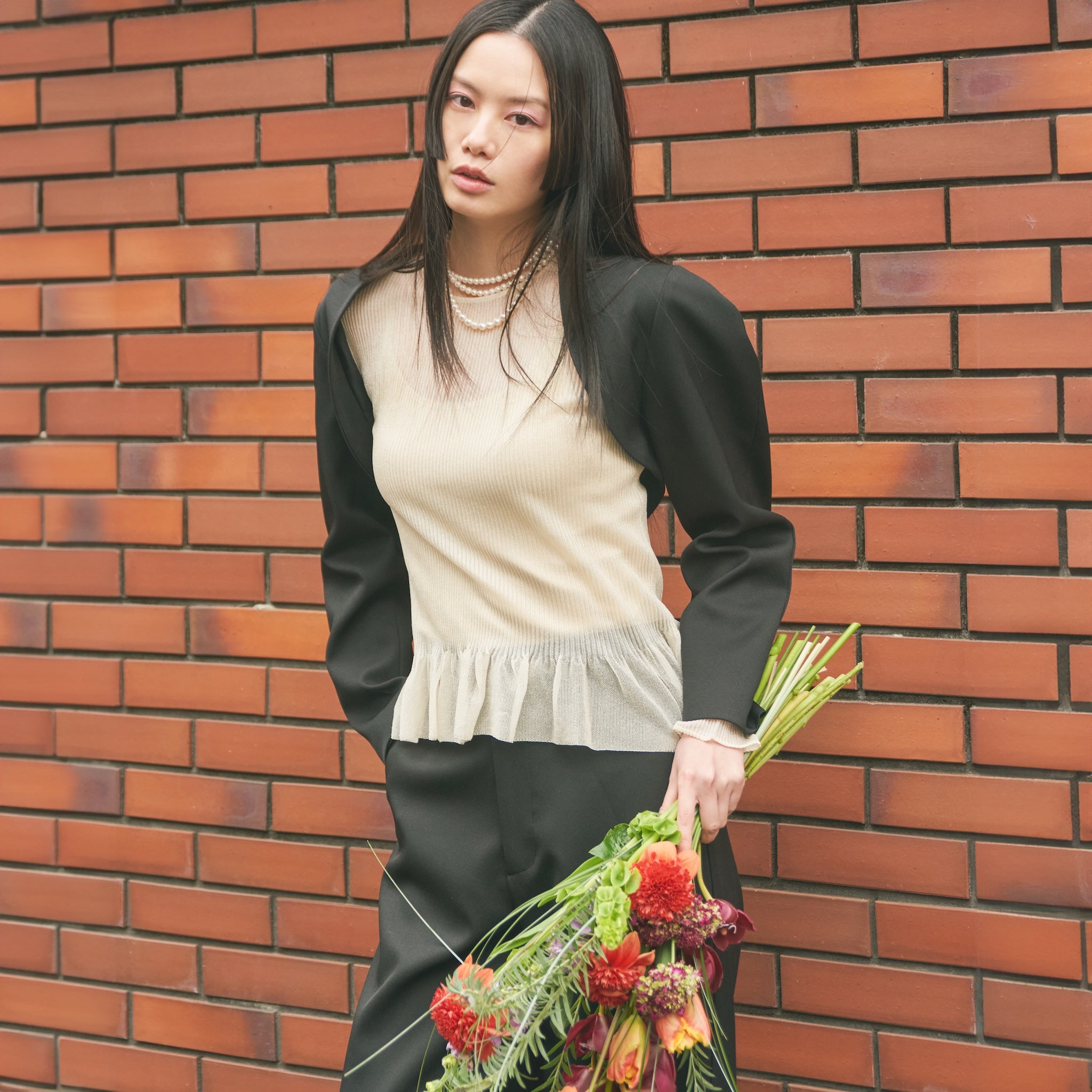 Short bolero Layered vest set