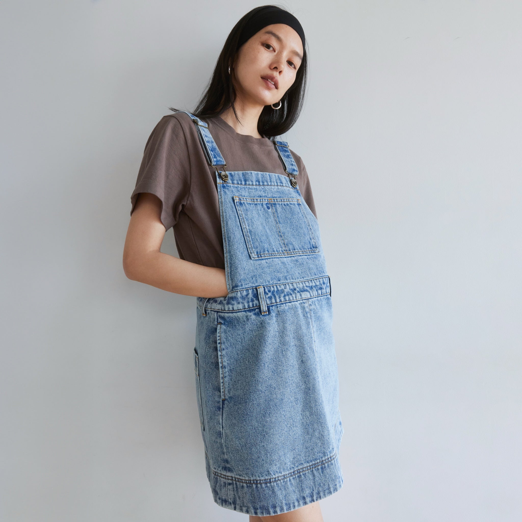 ハイウエストサロペットminiスカート