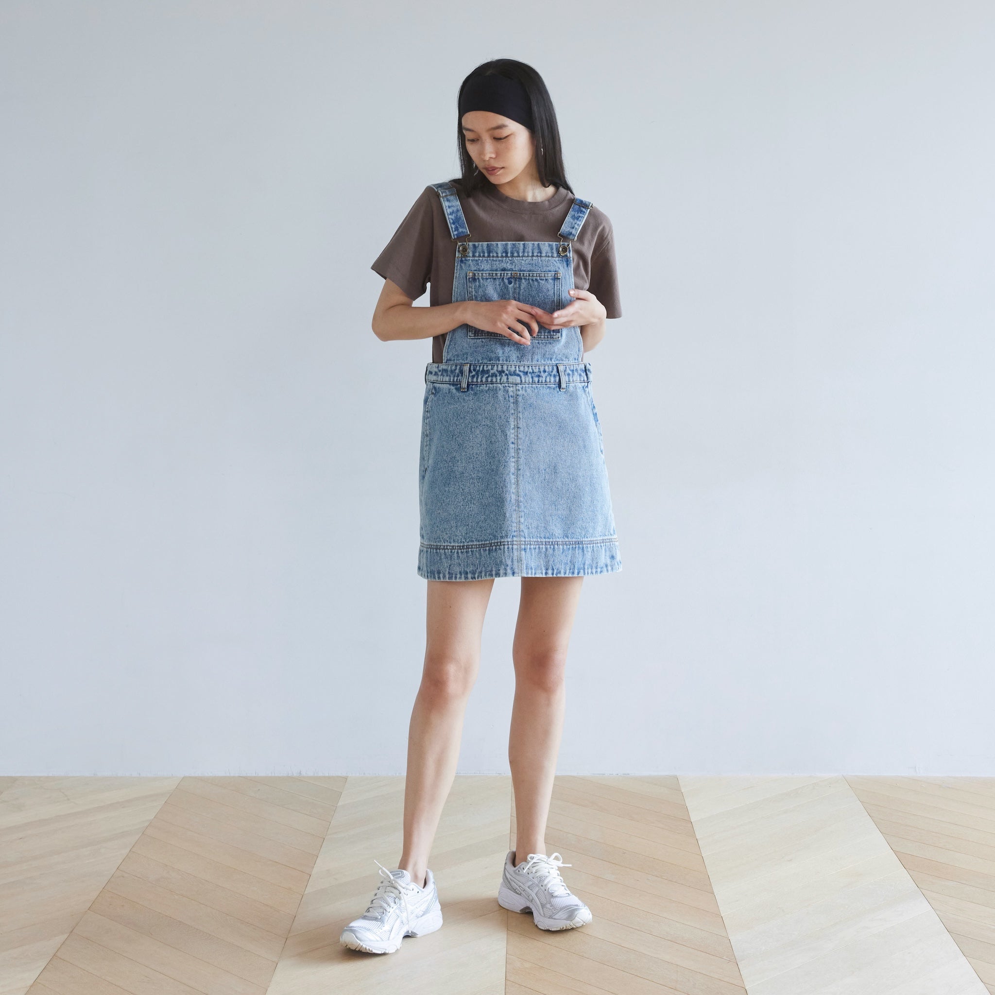 ハイウエストサロペットminiスカート