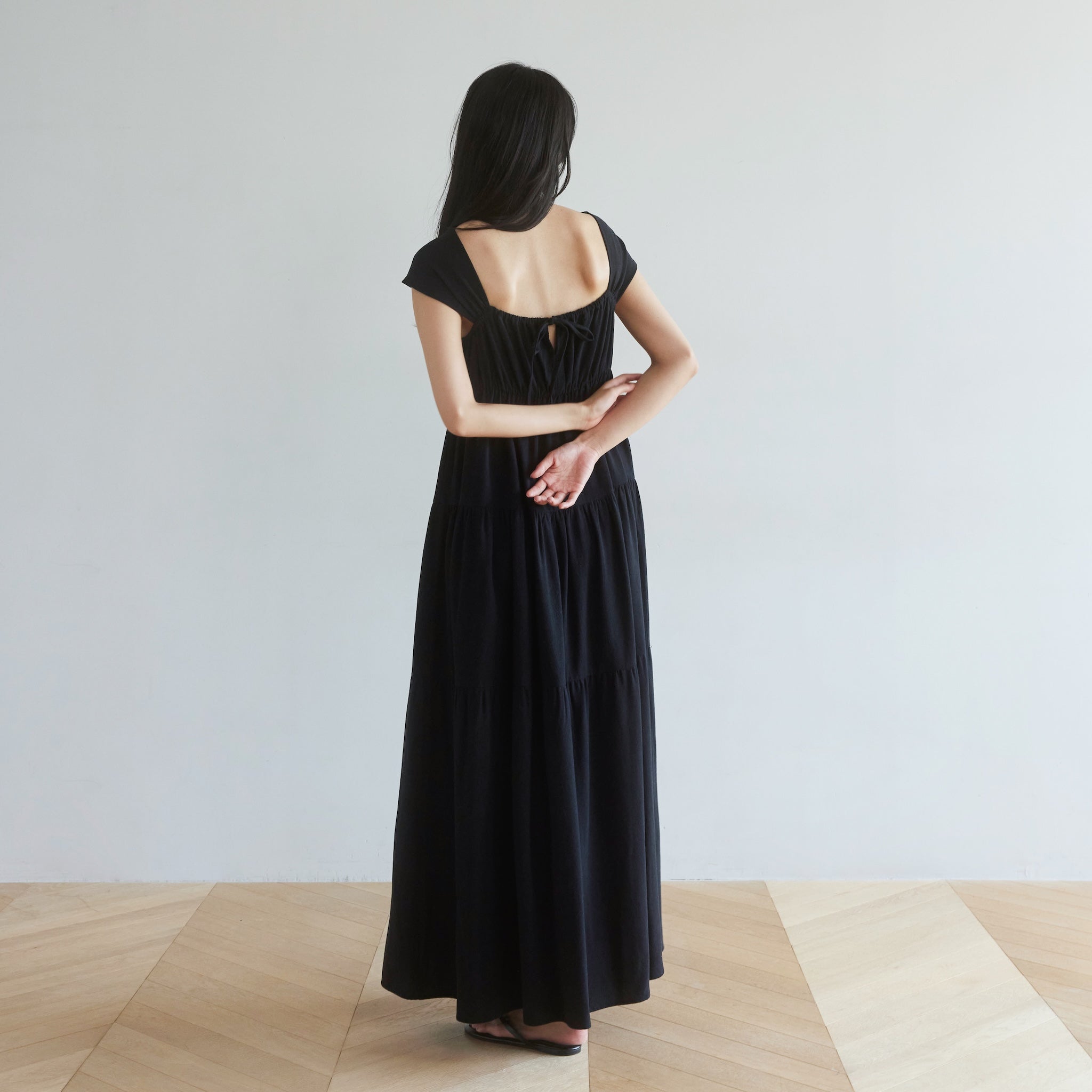 フレンチ2wayショルダーティアードドレス