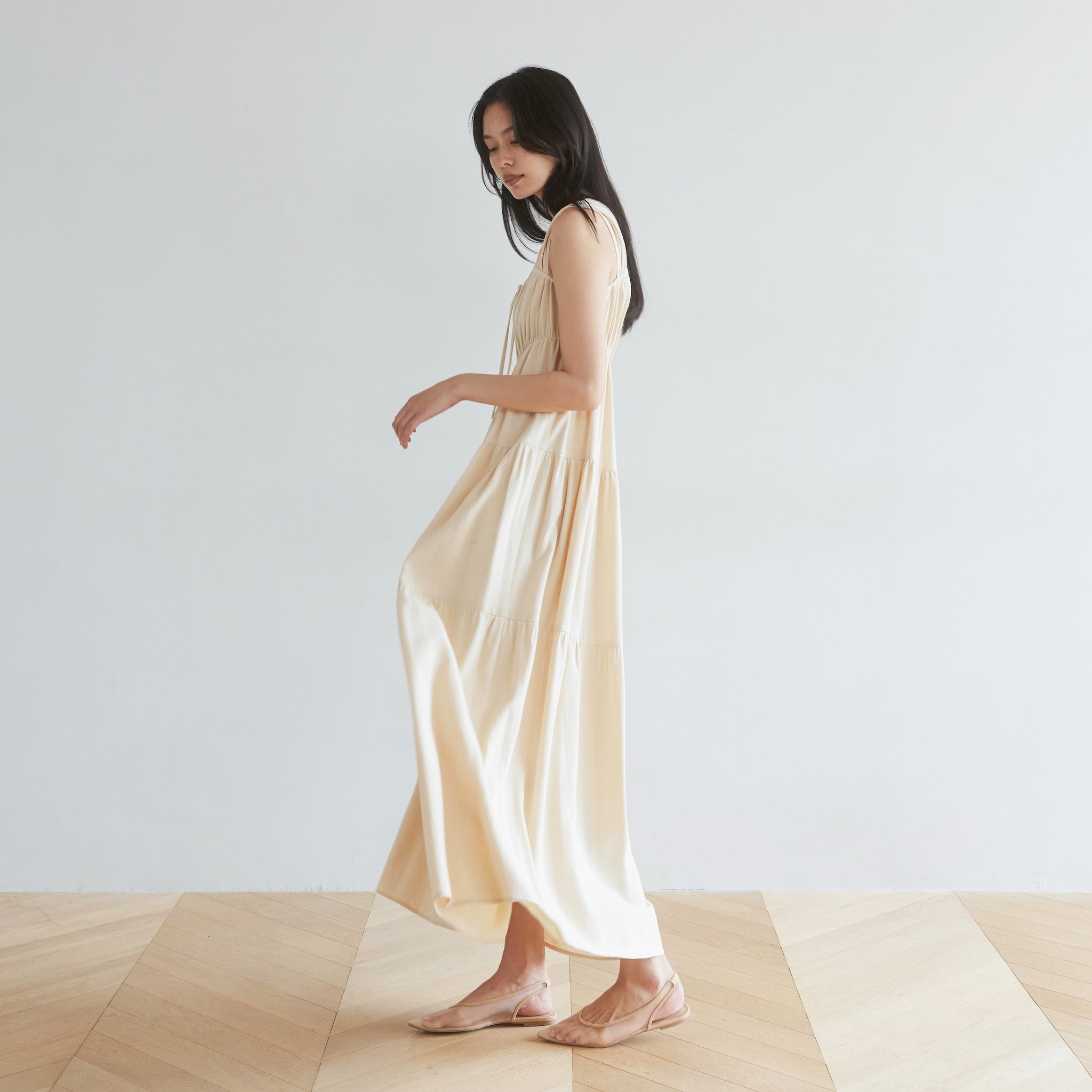 フレンチ2wayショルダーティアードドレス