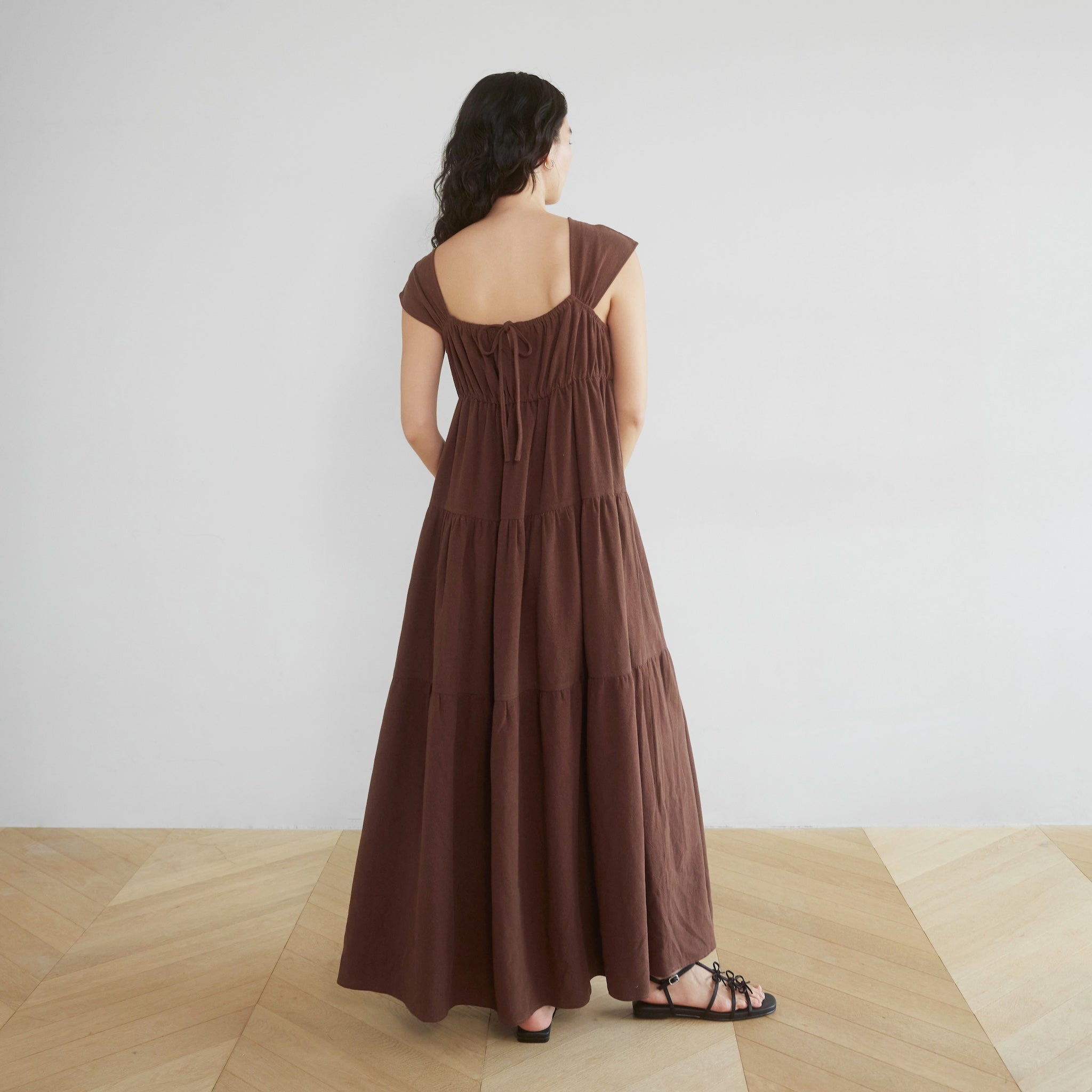 フレンチ2wayショルダーティアードドレス