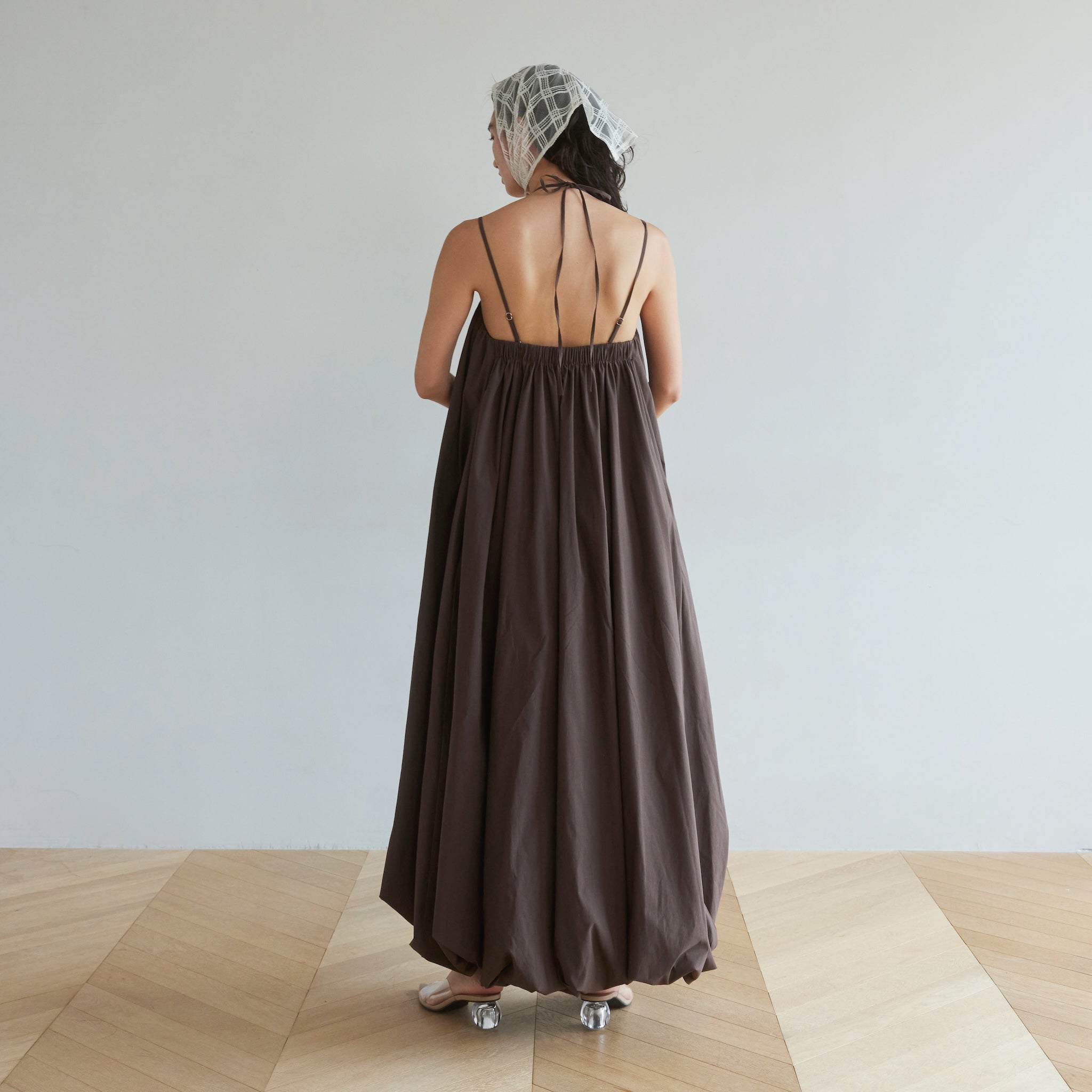 Double Strap Balloon Volume Dress
