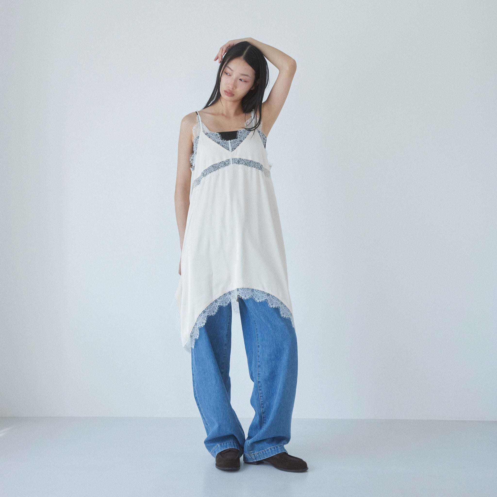 Eye Lash Satin Layeredドレス