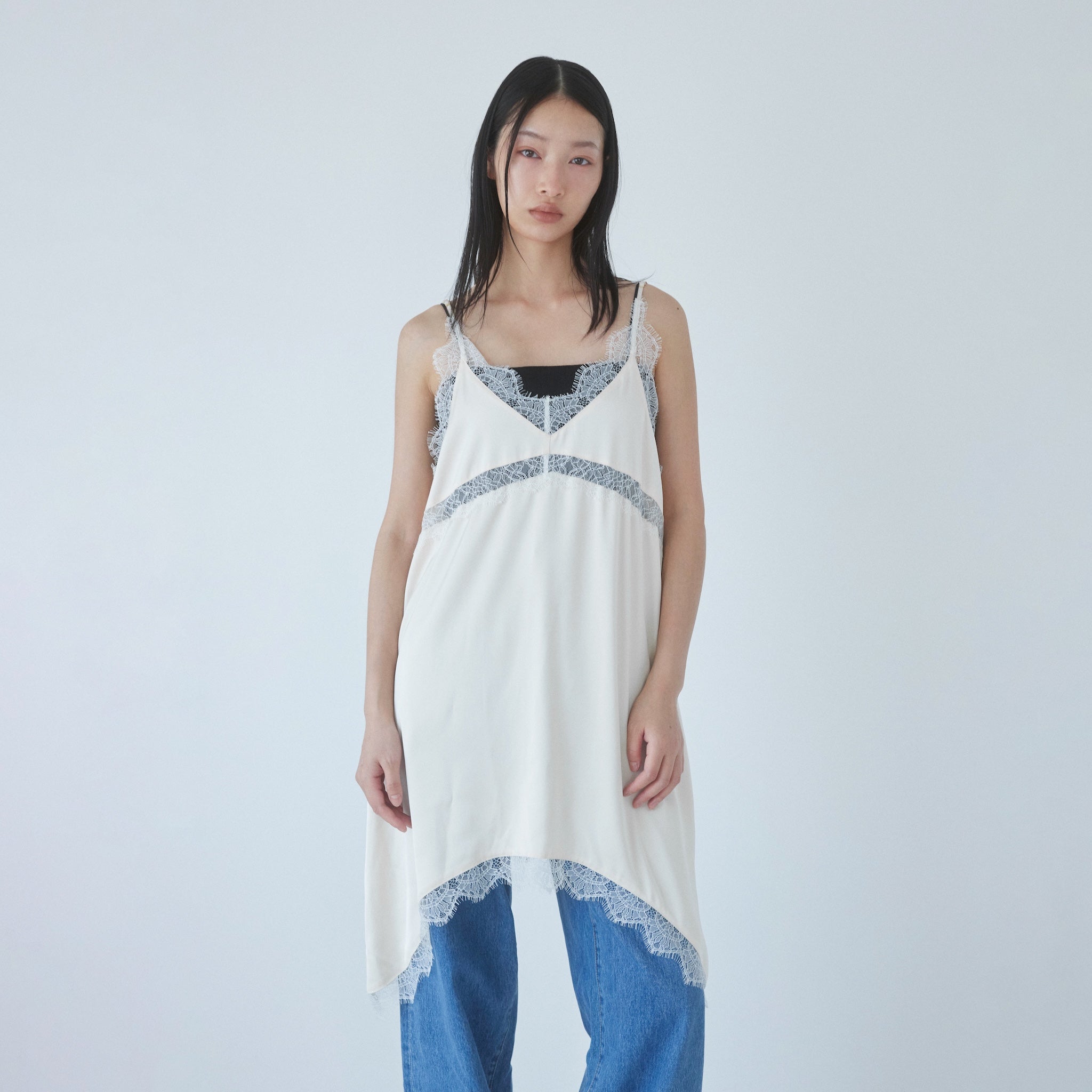 Eye Lash Satin Layered Dress