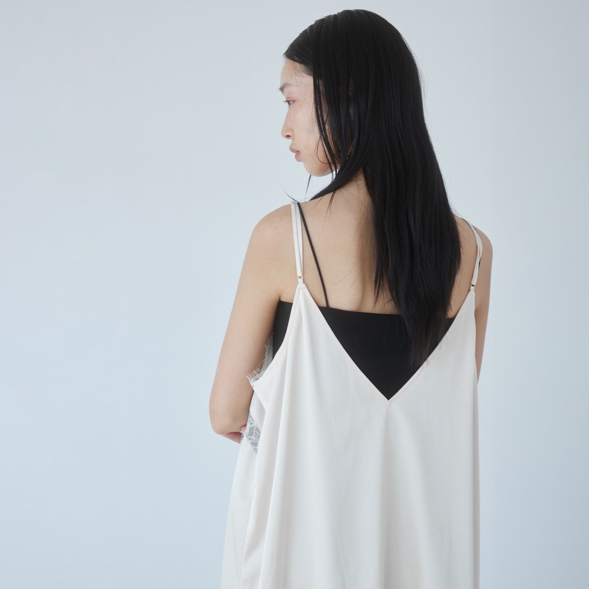 Eye Lash Satin Layered Dress
