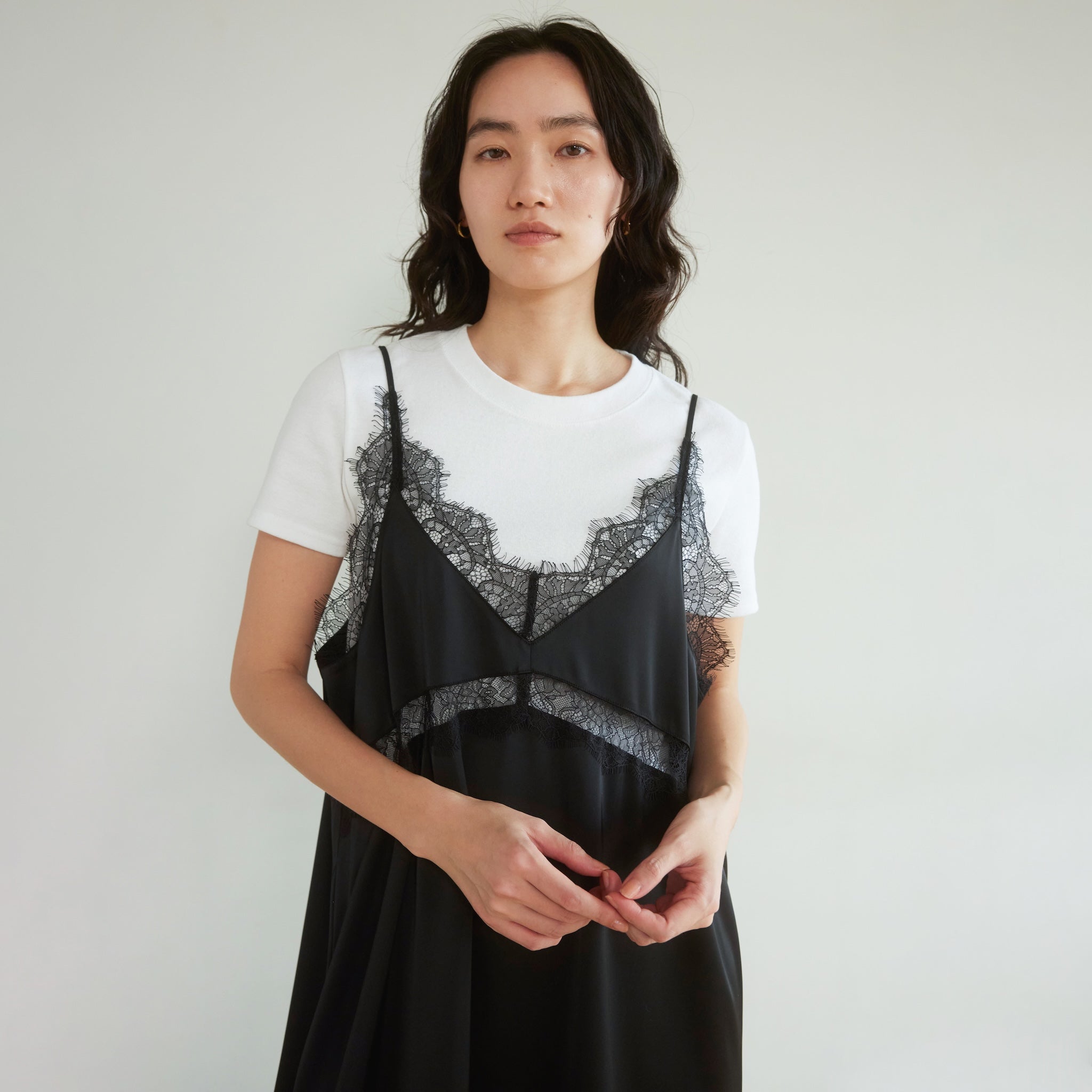 Eye Lash Satin Layered Dress