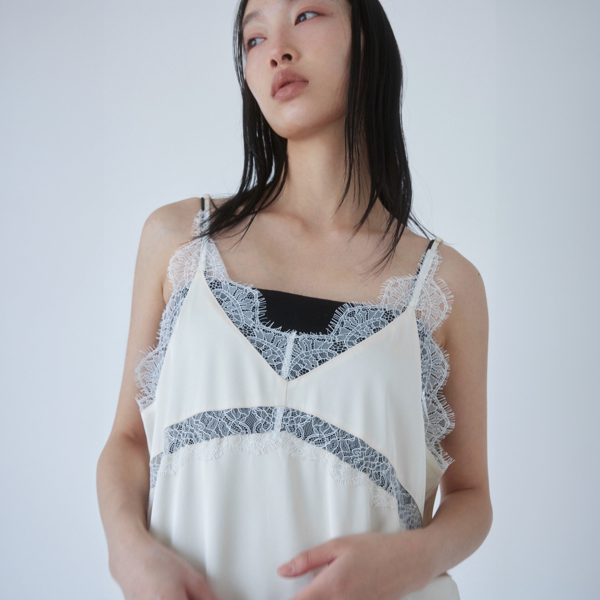 Eye Lash Satin Layered Dress
