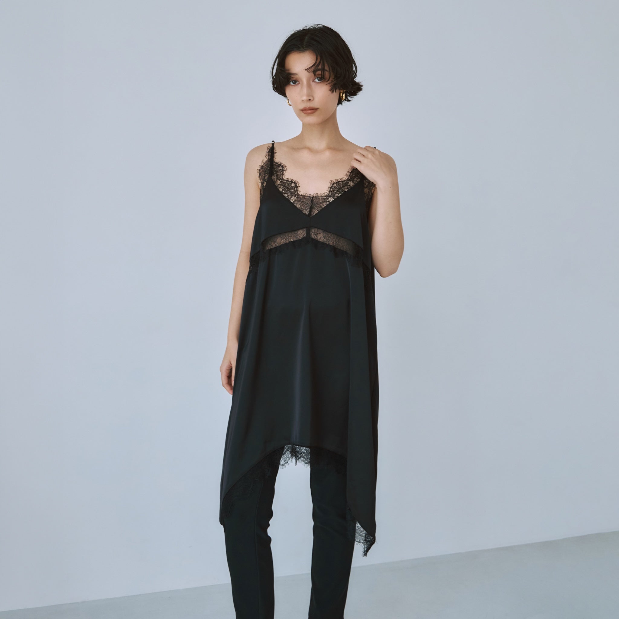 Eye Lash Satin Layered Dress