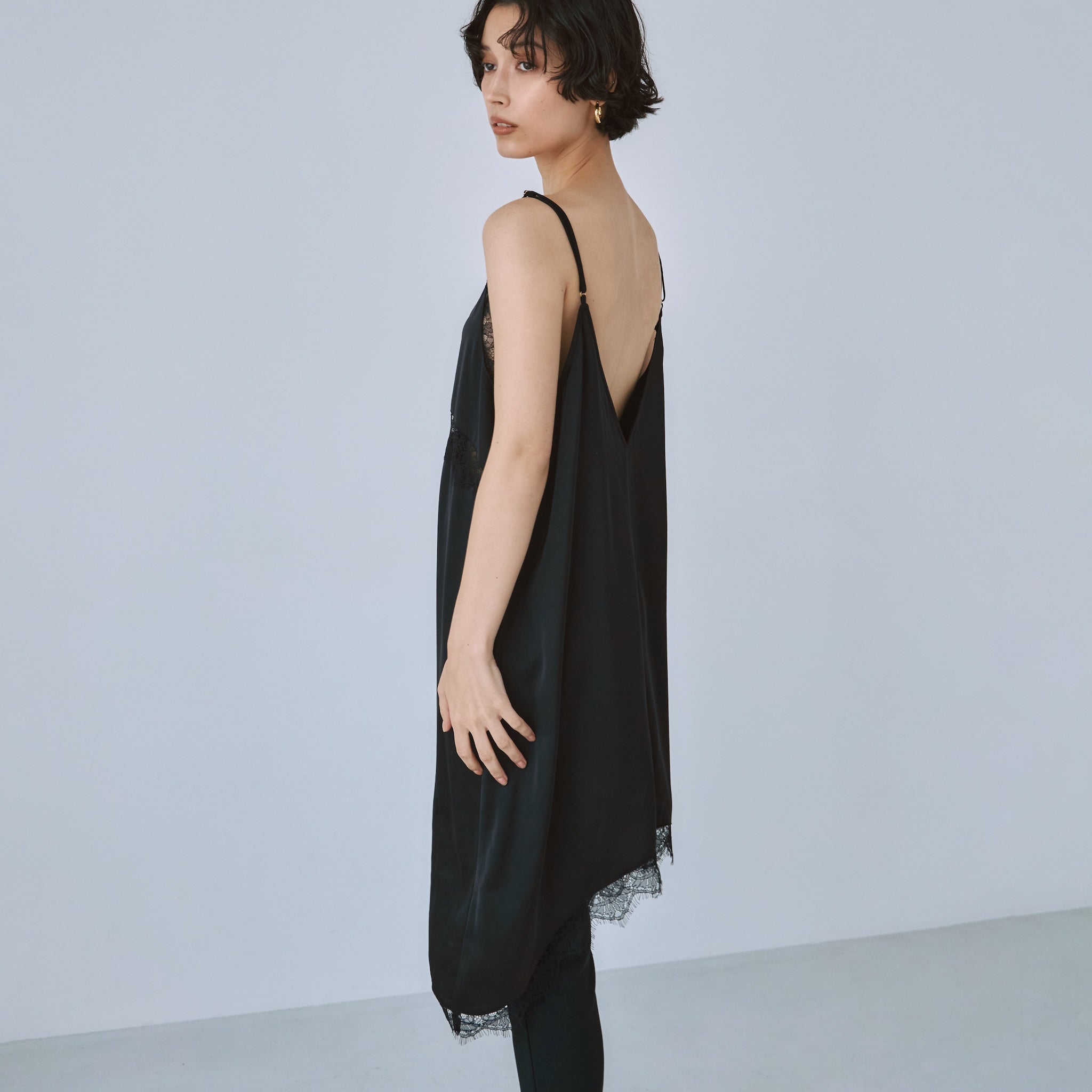 Eye Lash Satin Layered Dress