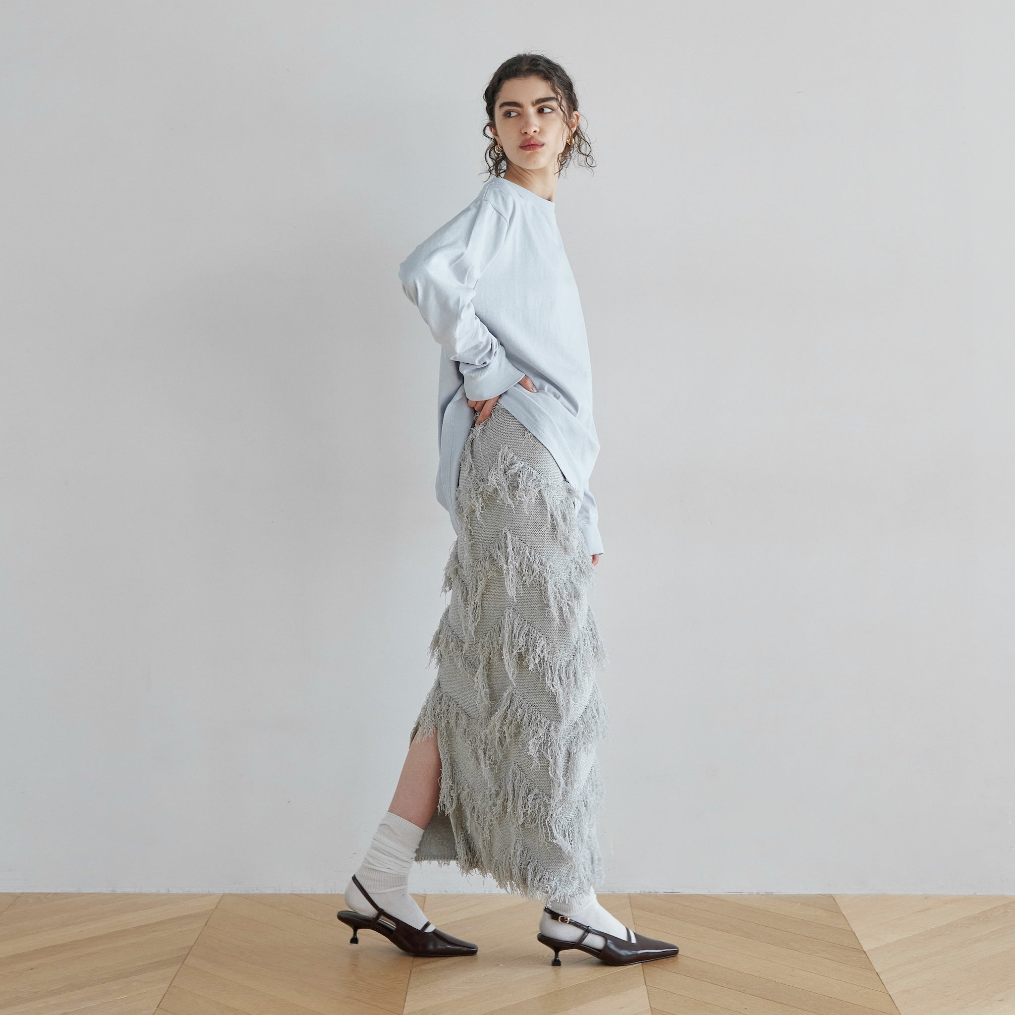 ランダムカットFringeアイラインスカート