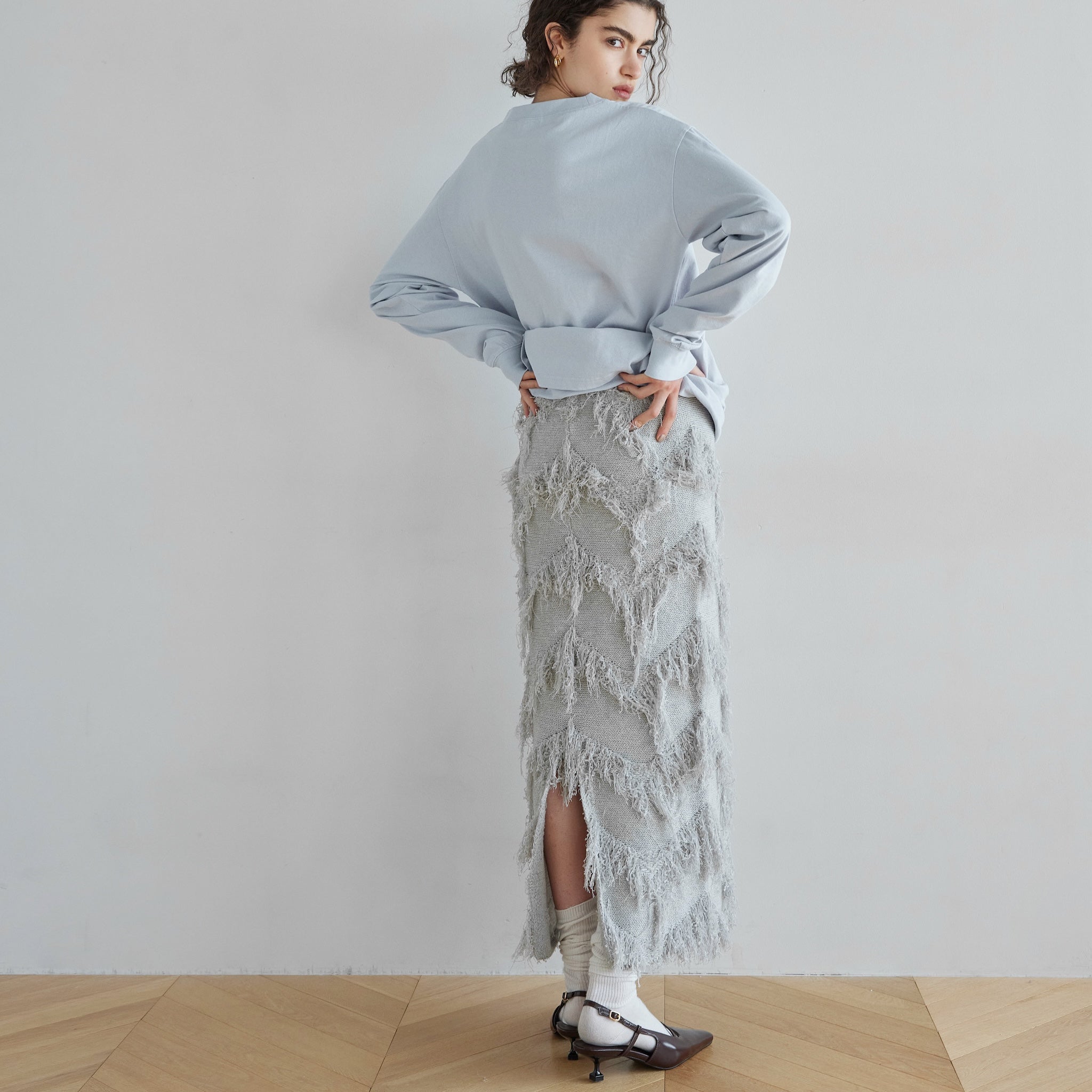 ランダムカットFringeアイラインスカート