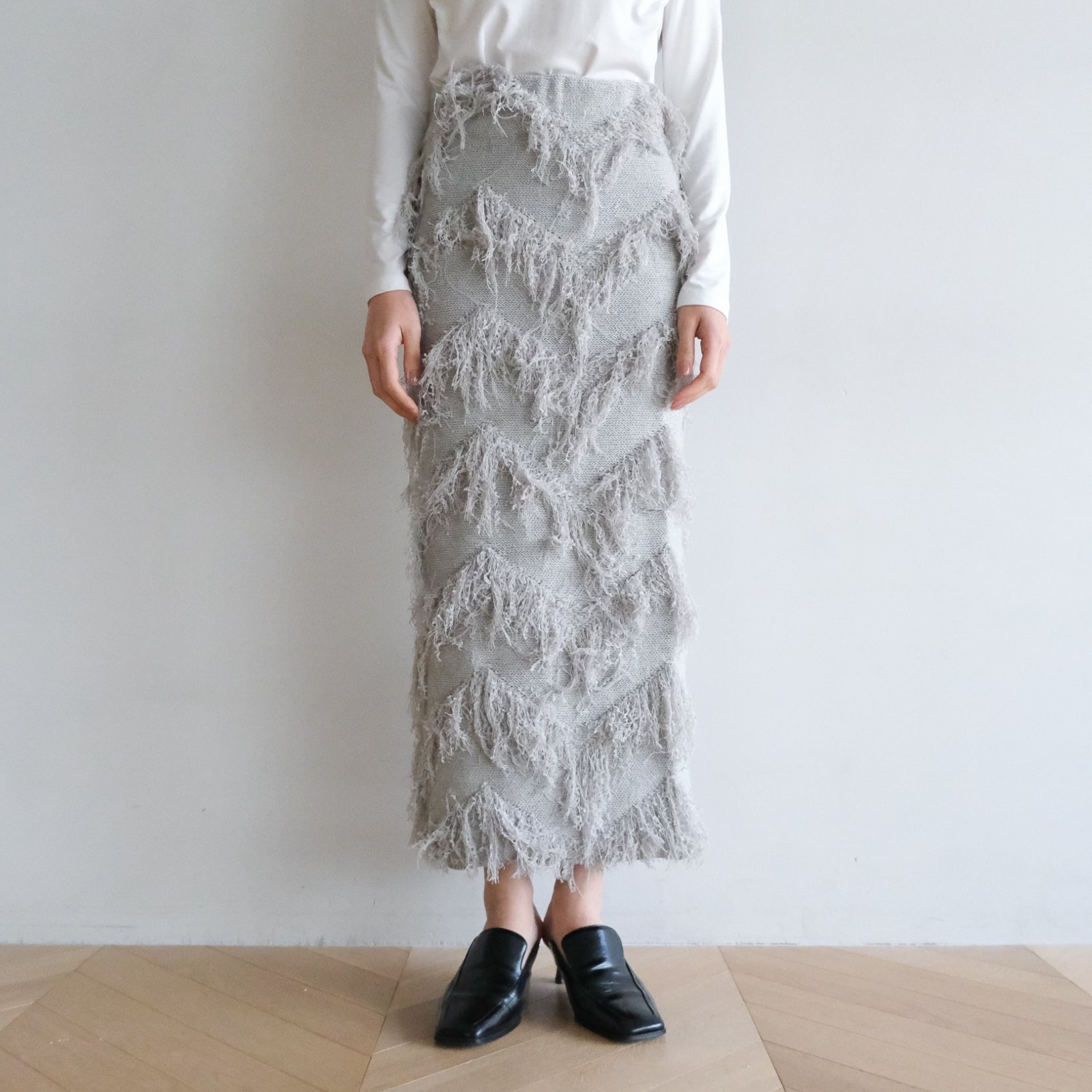 ランダムカットFringeアイラインスカート