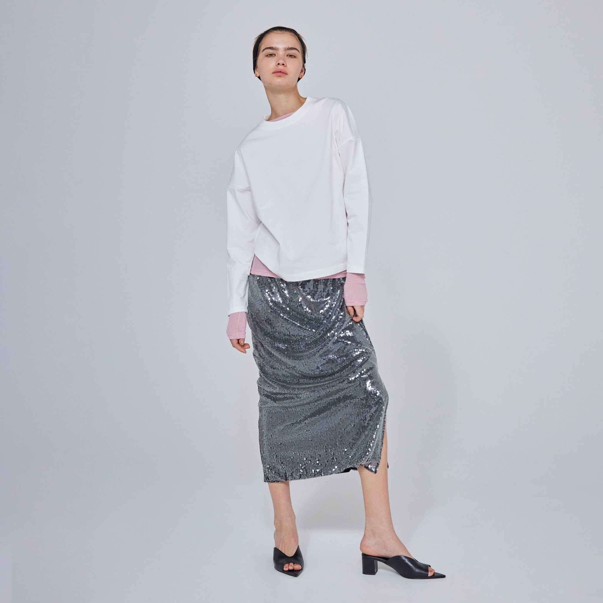 Mesh sequin skirt