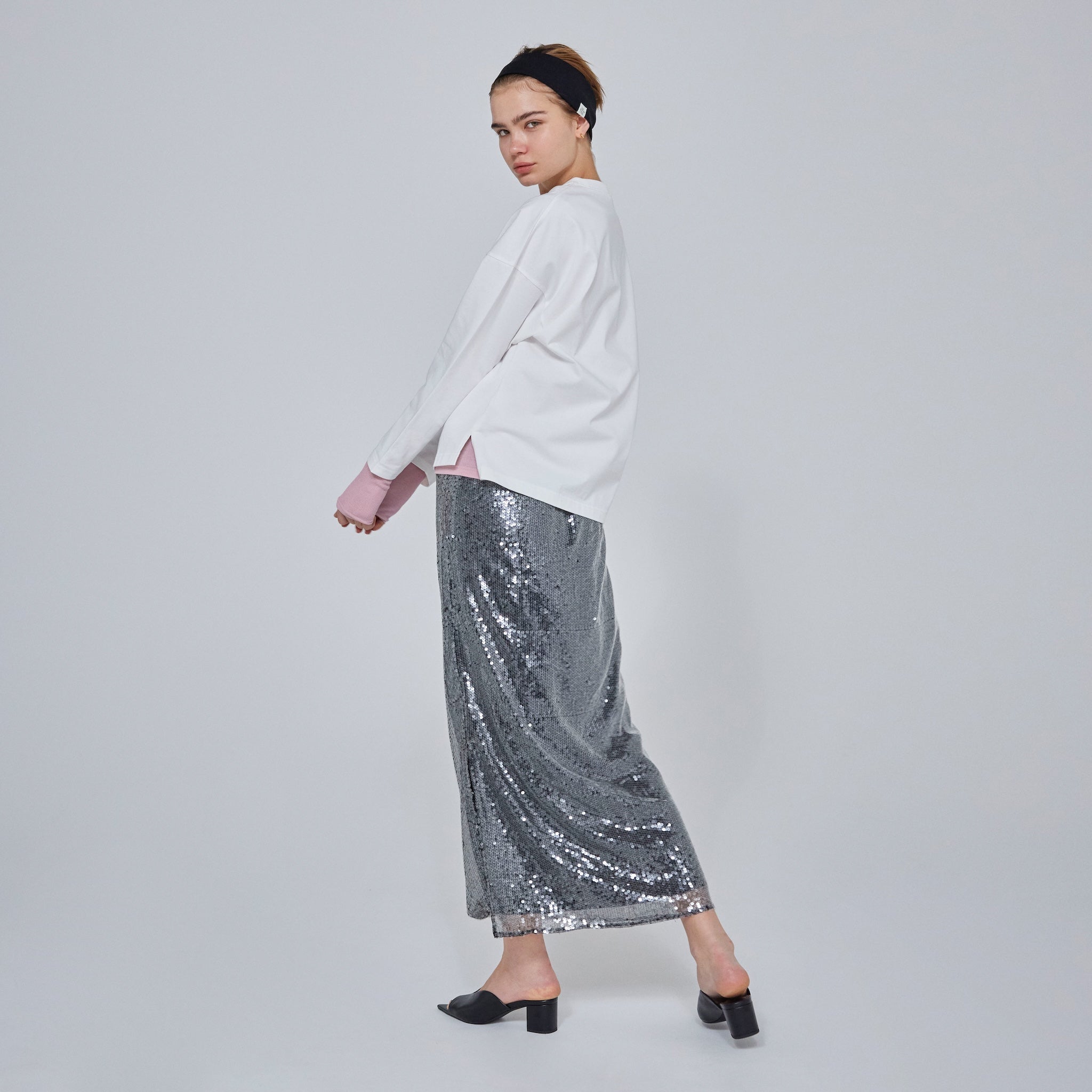 Mesh sequin skirt