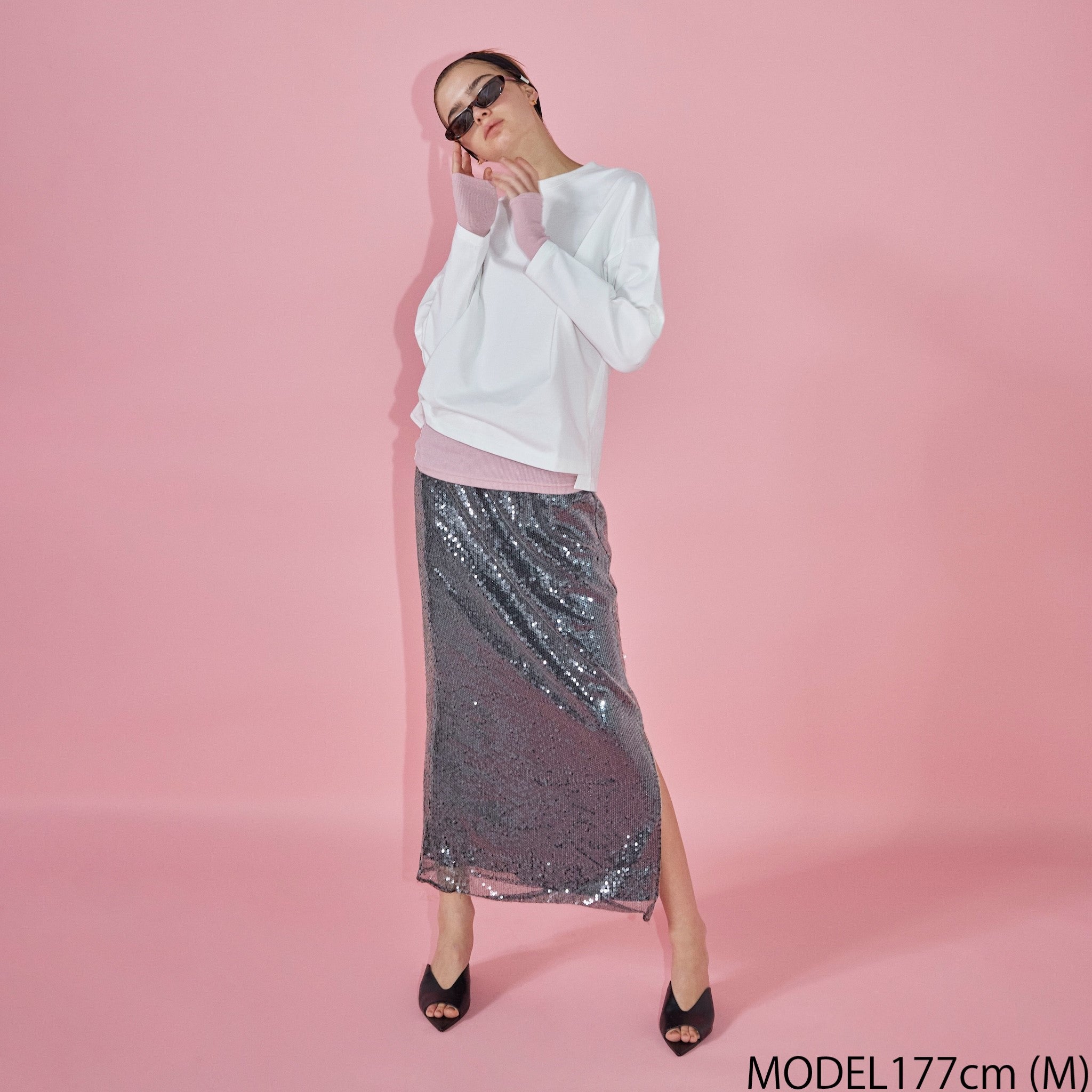Mesh sequin skirt