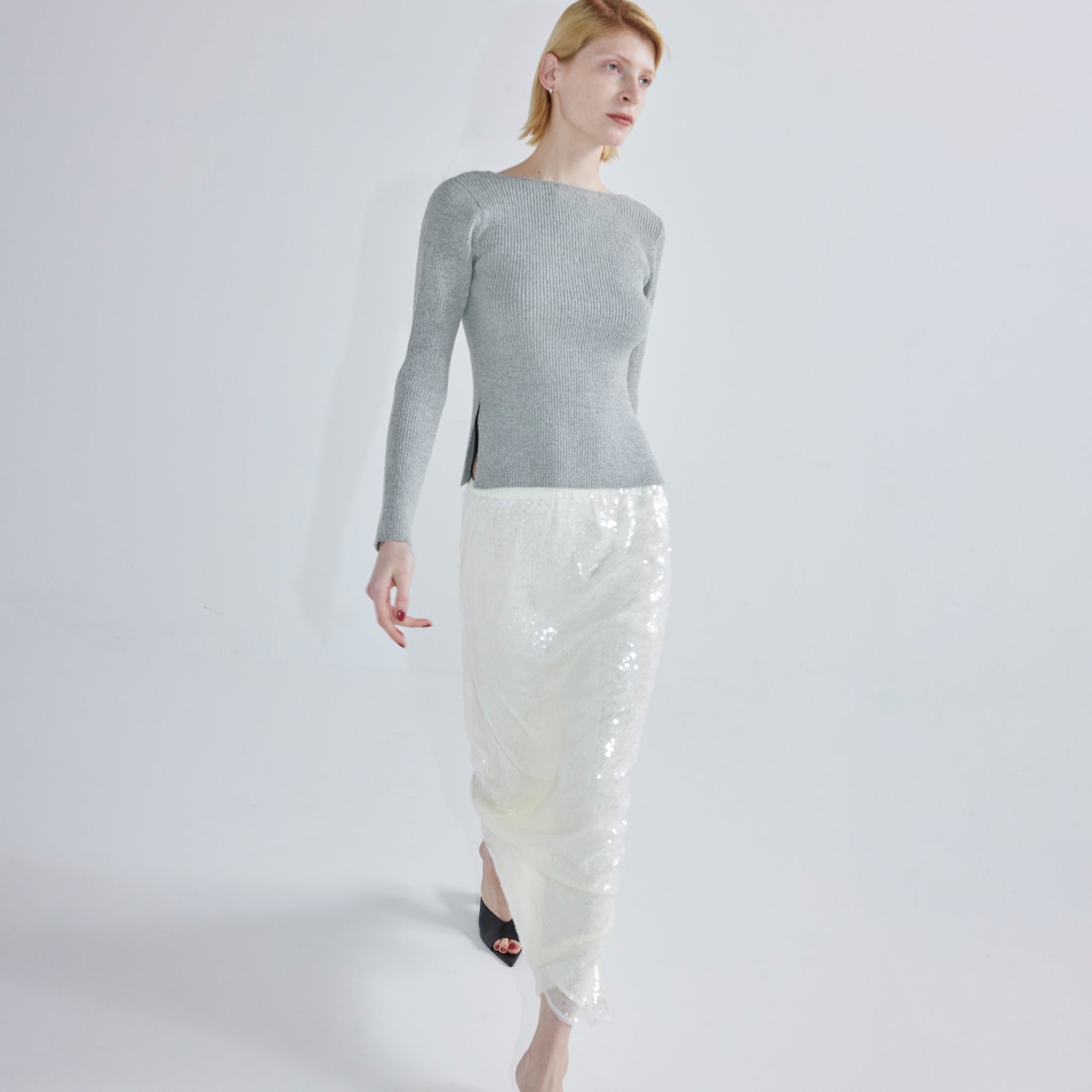 Mesh sequin skirt