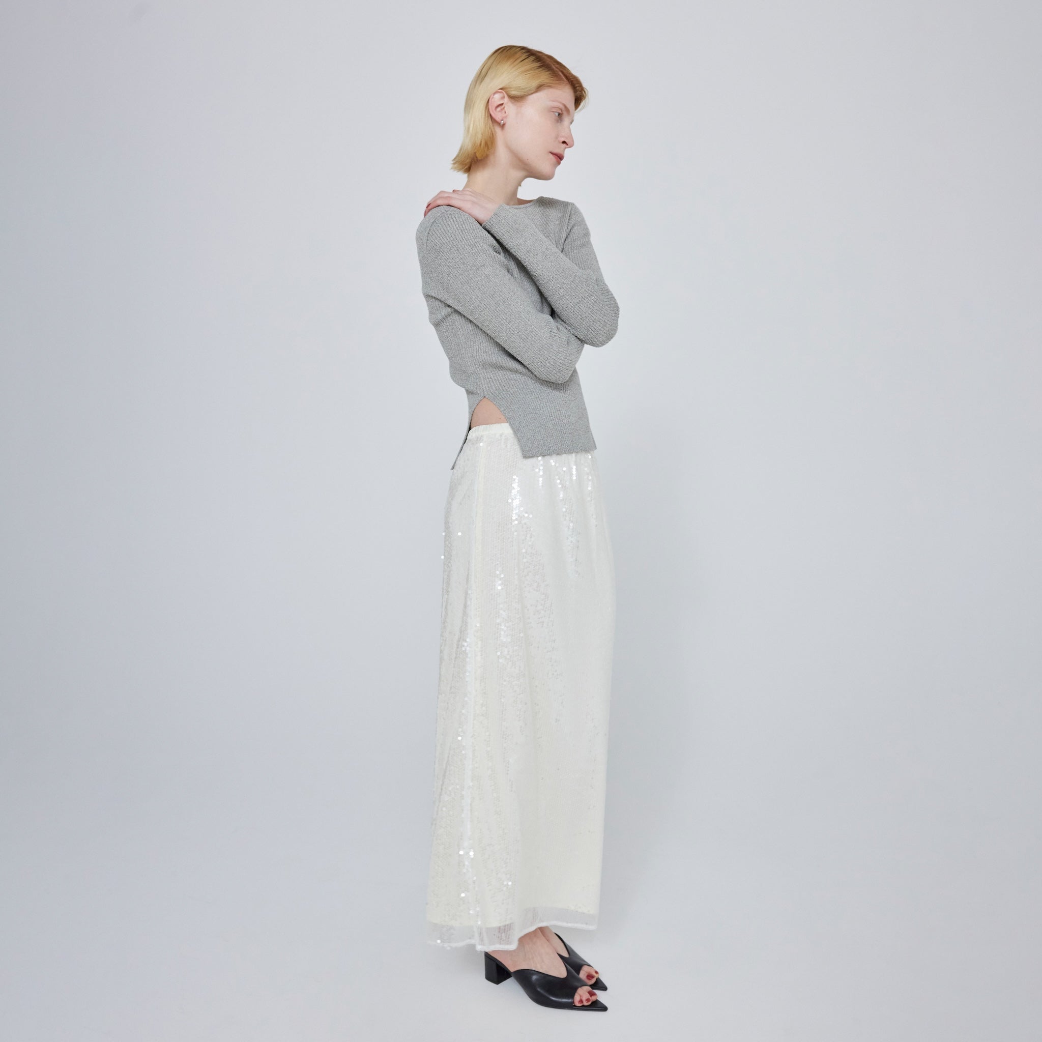 Mesh sequin skirt