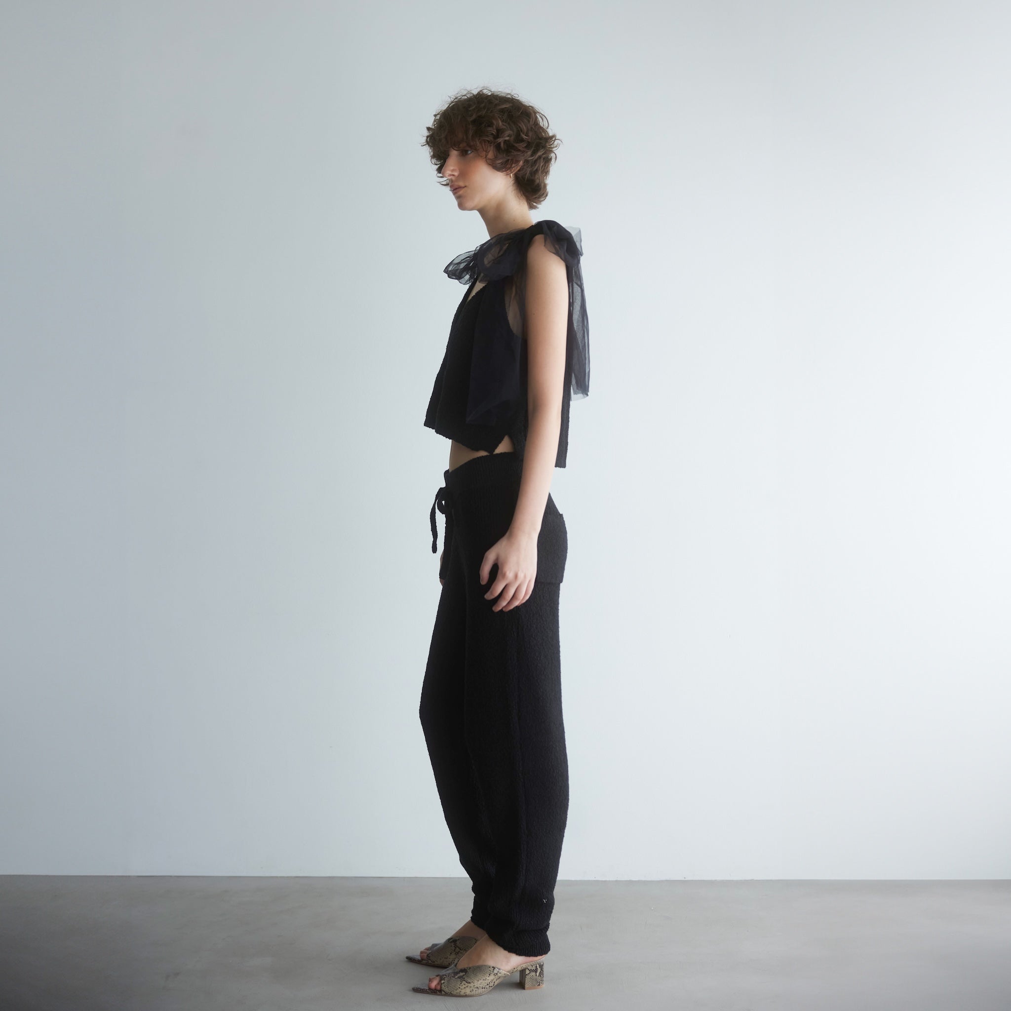 コットンブークレニットバルーンパンツ