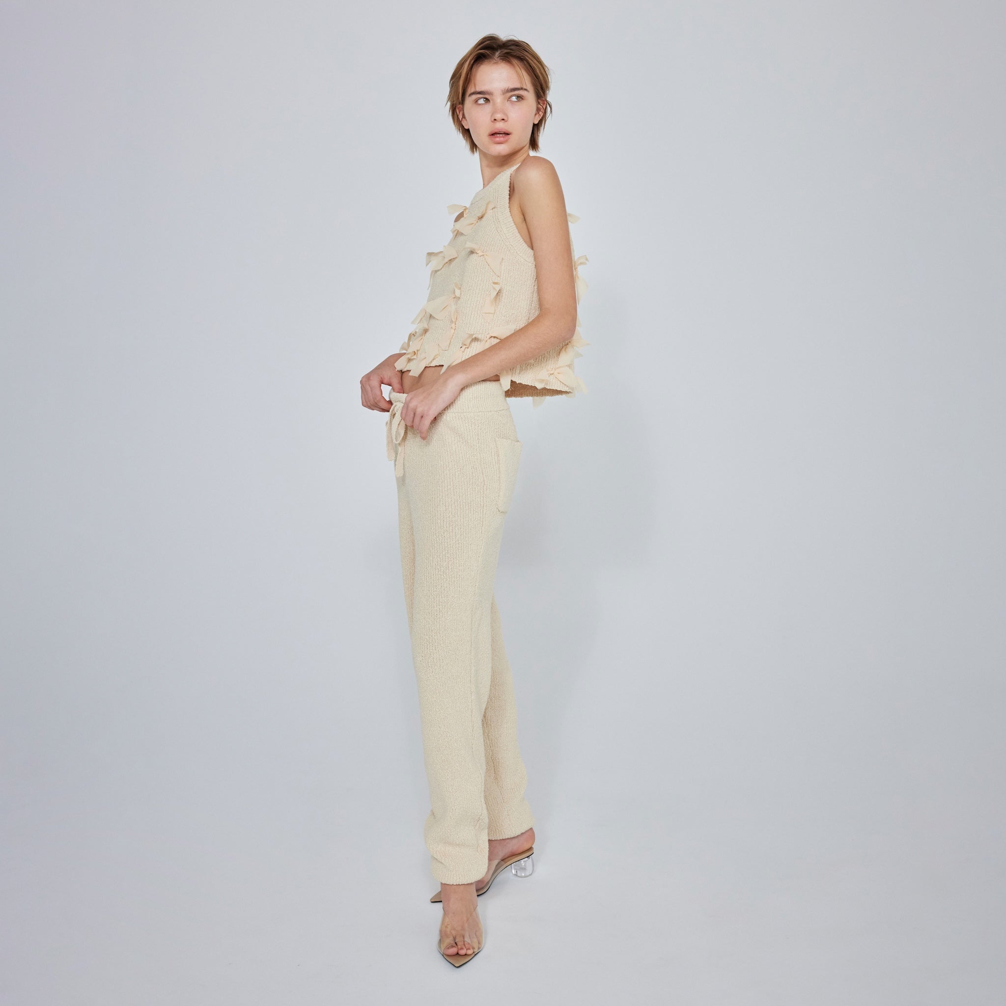 コットンブークレニットバルーンパンツ