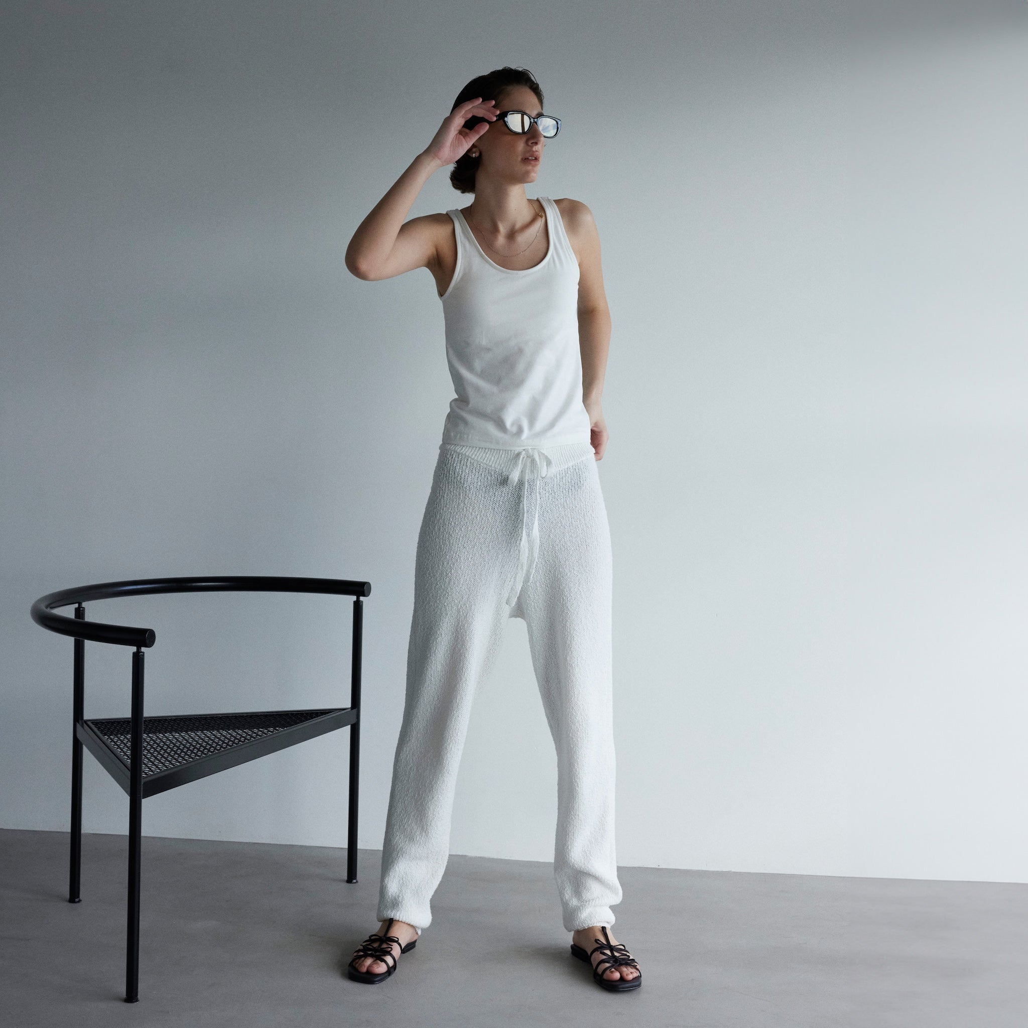 コットンブークレニットバルーンパンツ