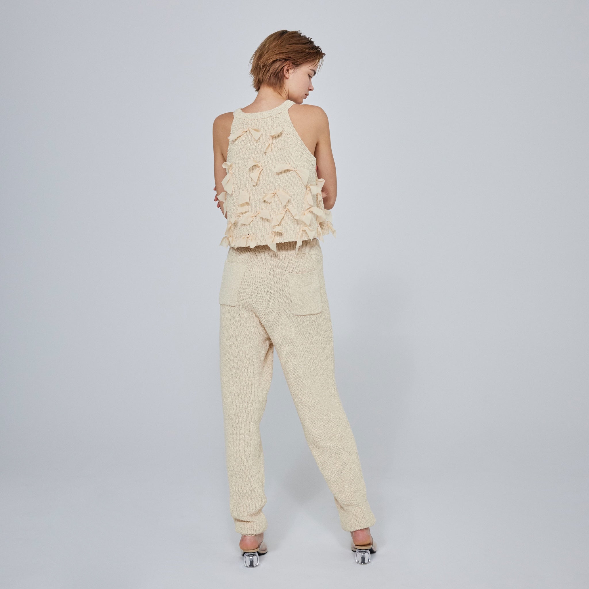 コットンブークレニットバルーンパンツ