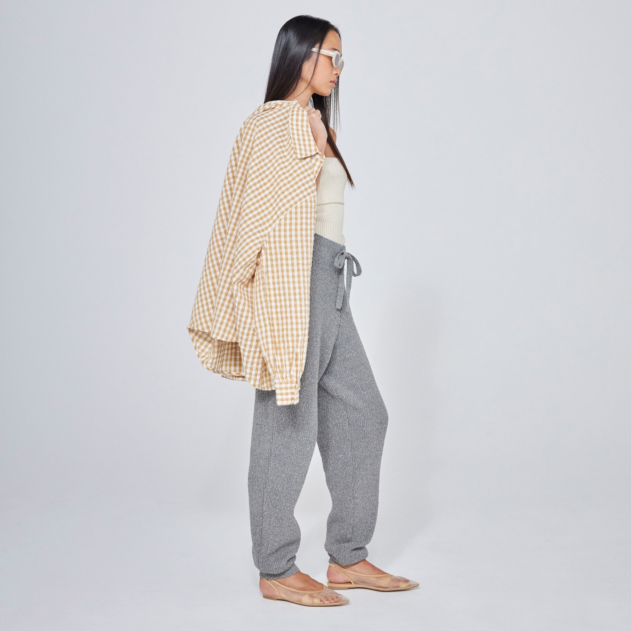 コットンブークレニットバルーンパンツ