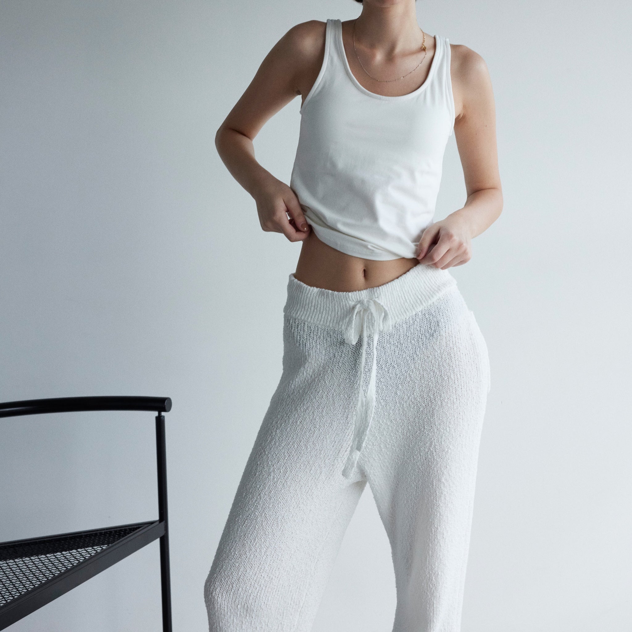 コットンブークレニットバルーンパンツ