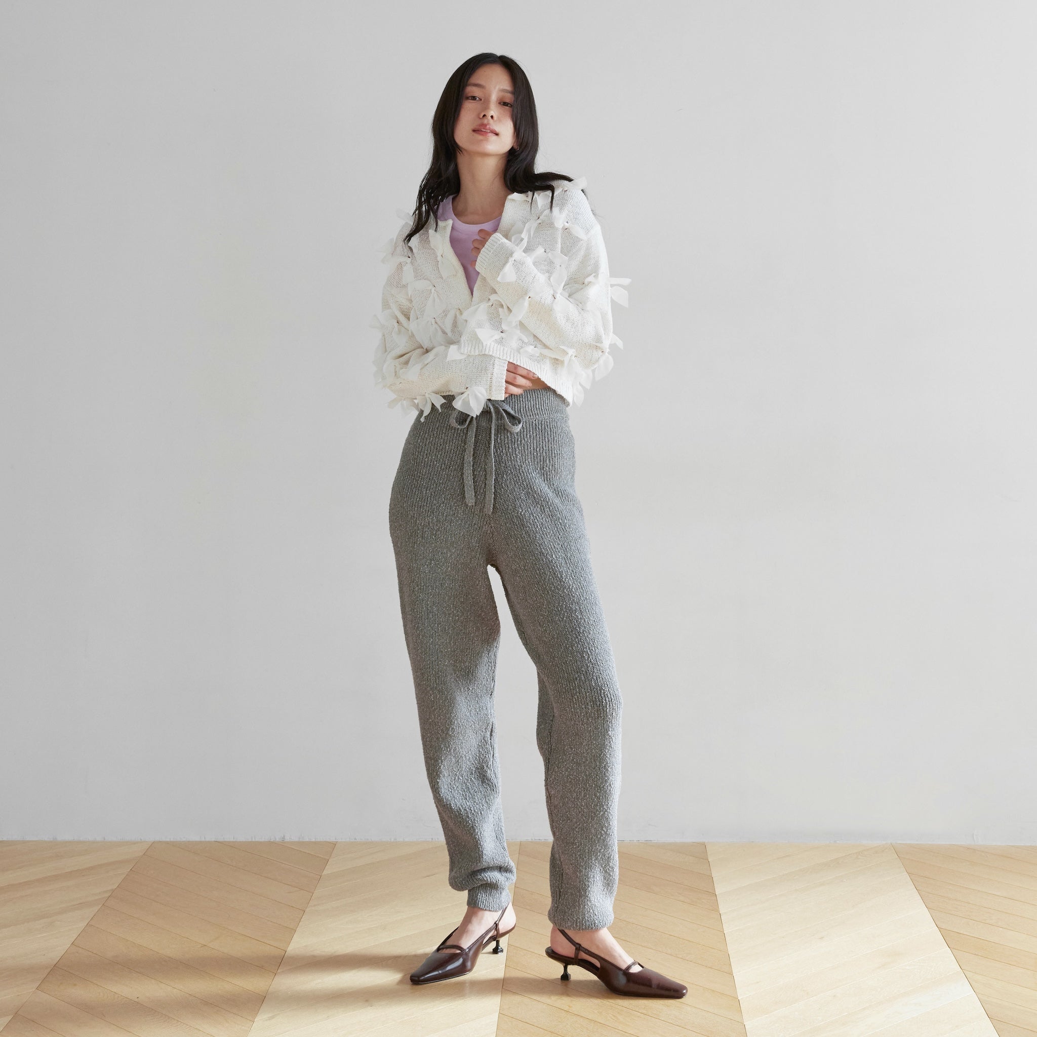 コットンブークレニットバルーンパンツ