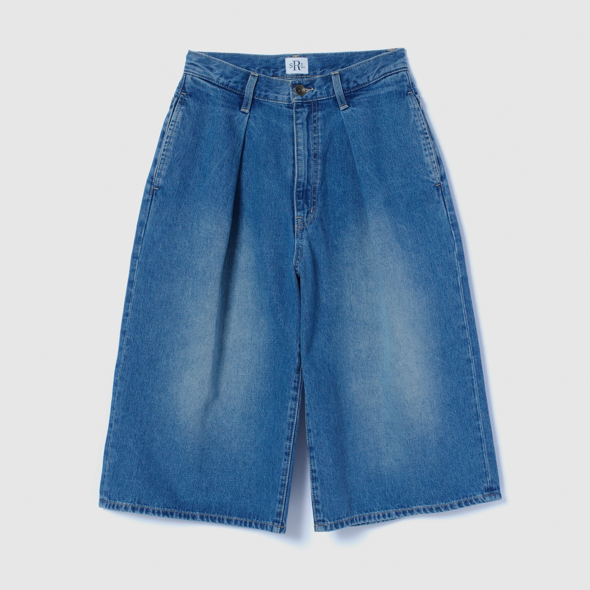 Denim Tuckハーフパンツ