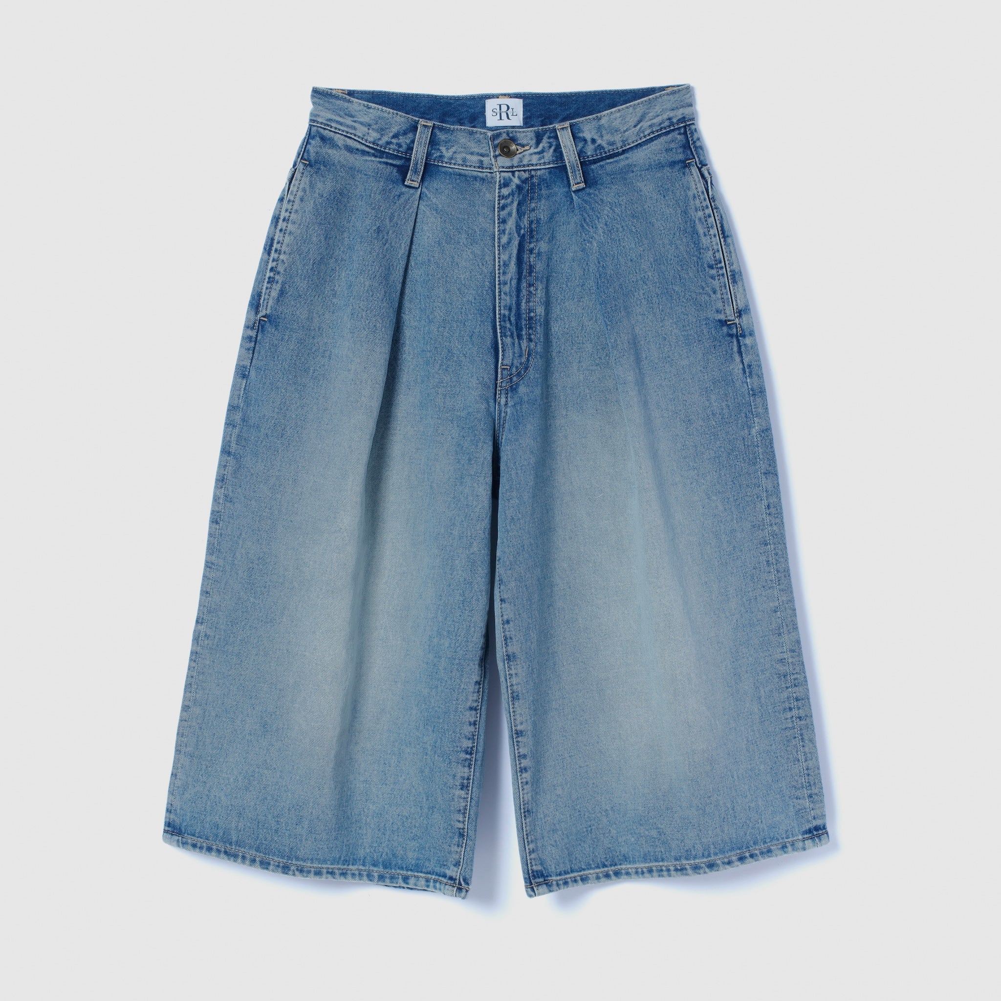 Denim Tuckハーフパンツ