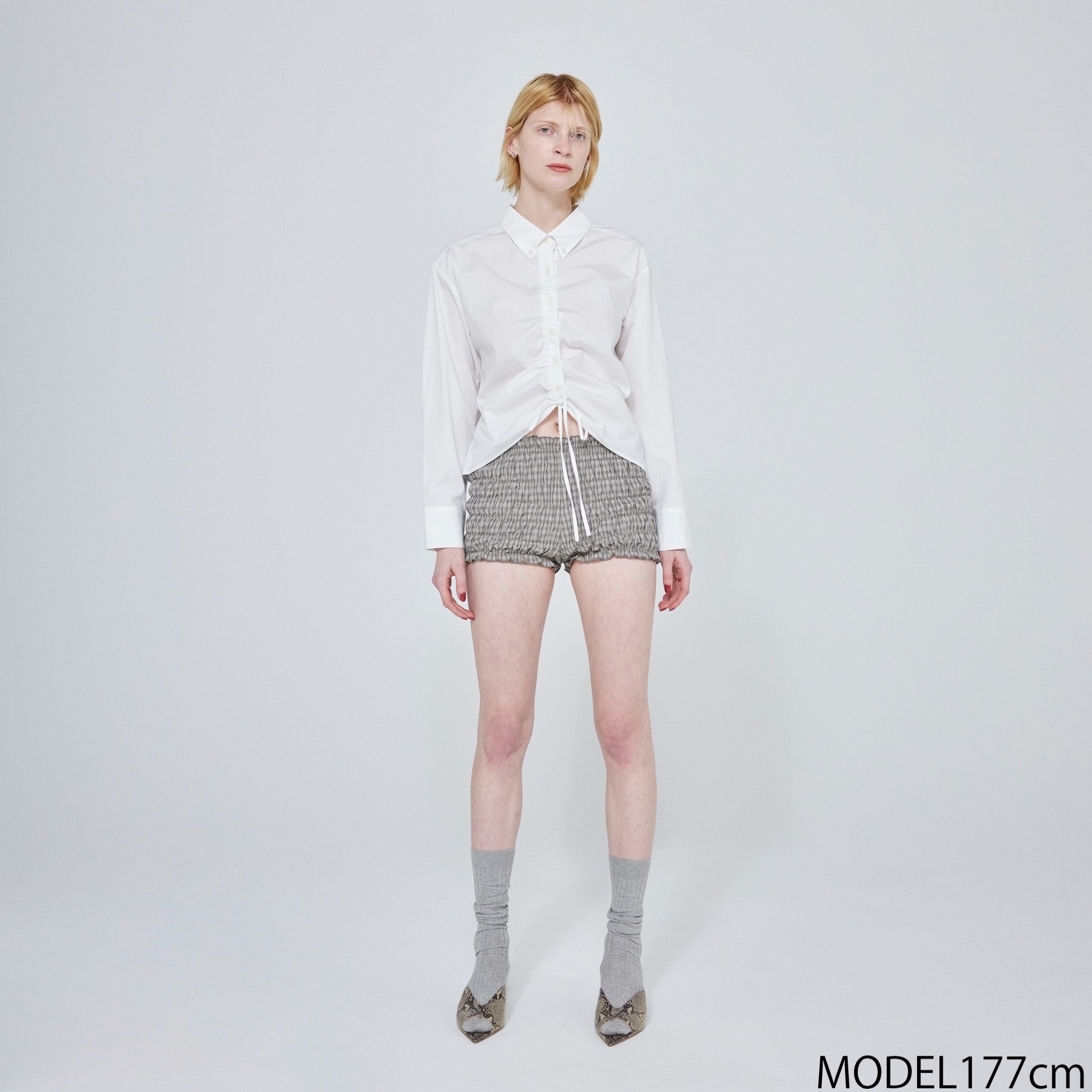 Cotton Wash Check Mini Pants