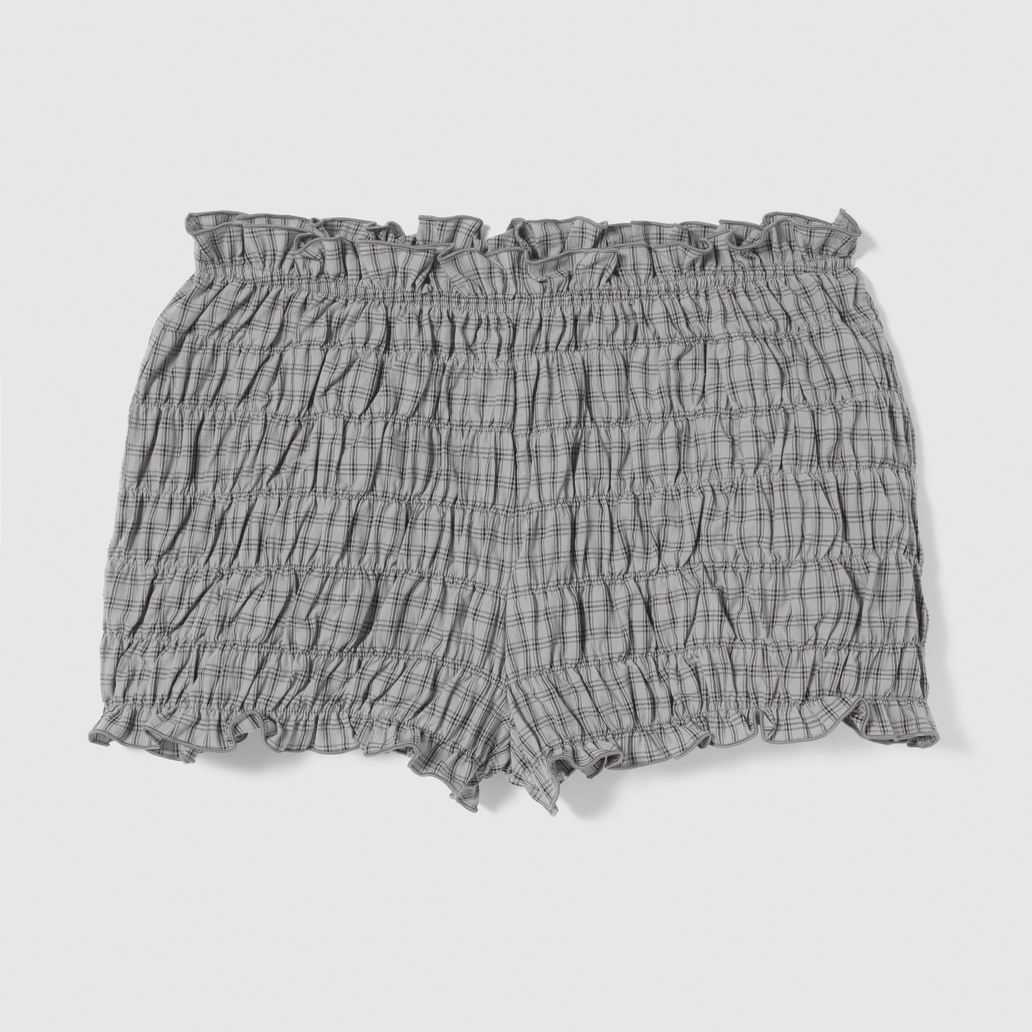 Cotton Wash Check Mini Pants