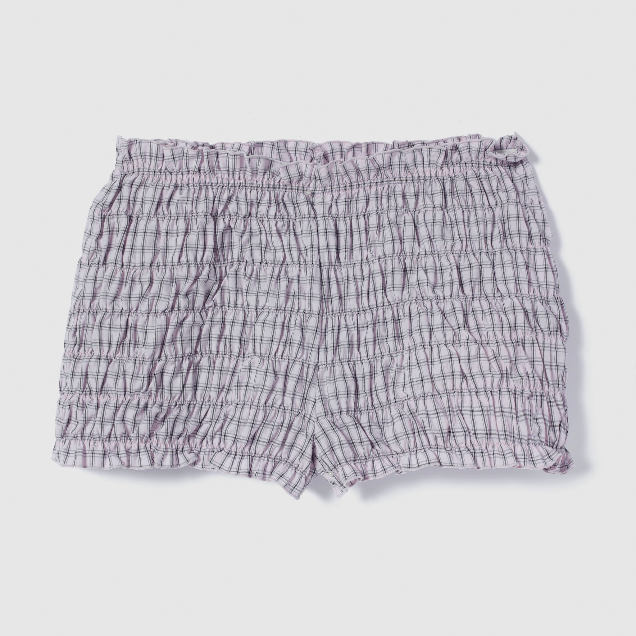 Cotton Wash Check Mini Pants