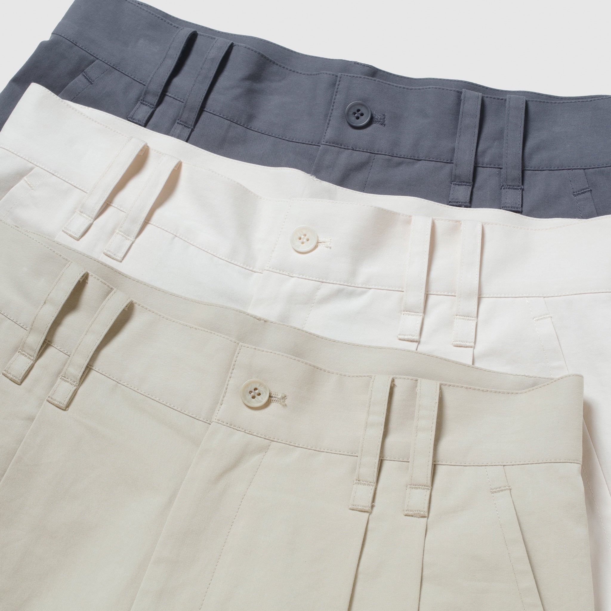 2tuck 2loopテーパードコットンパンツ