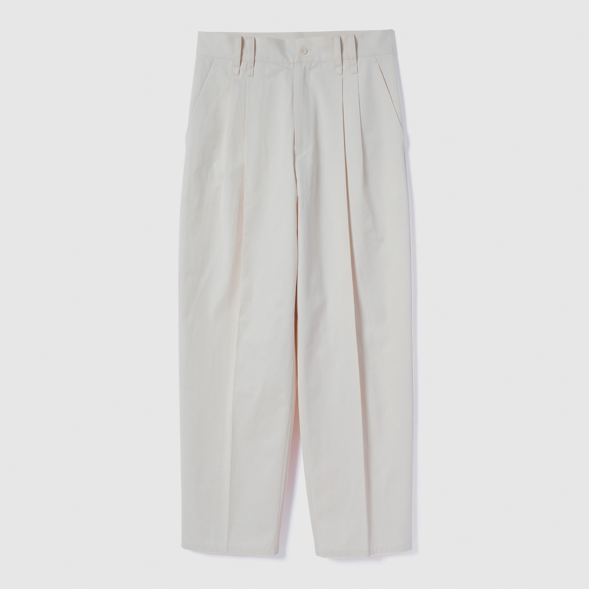 2tuck 2loopテーパードコットンパンツ