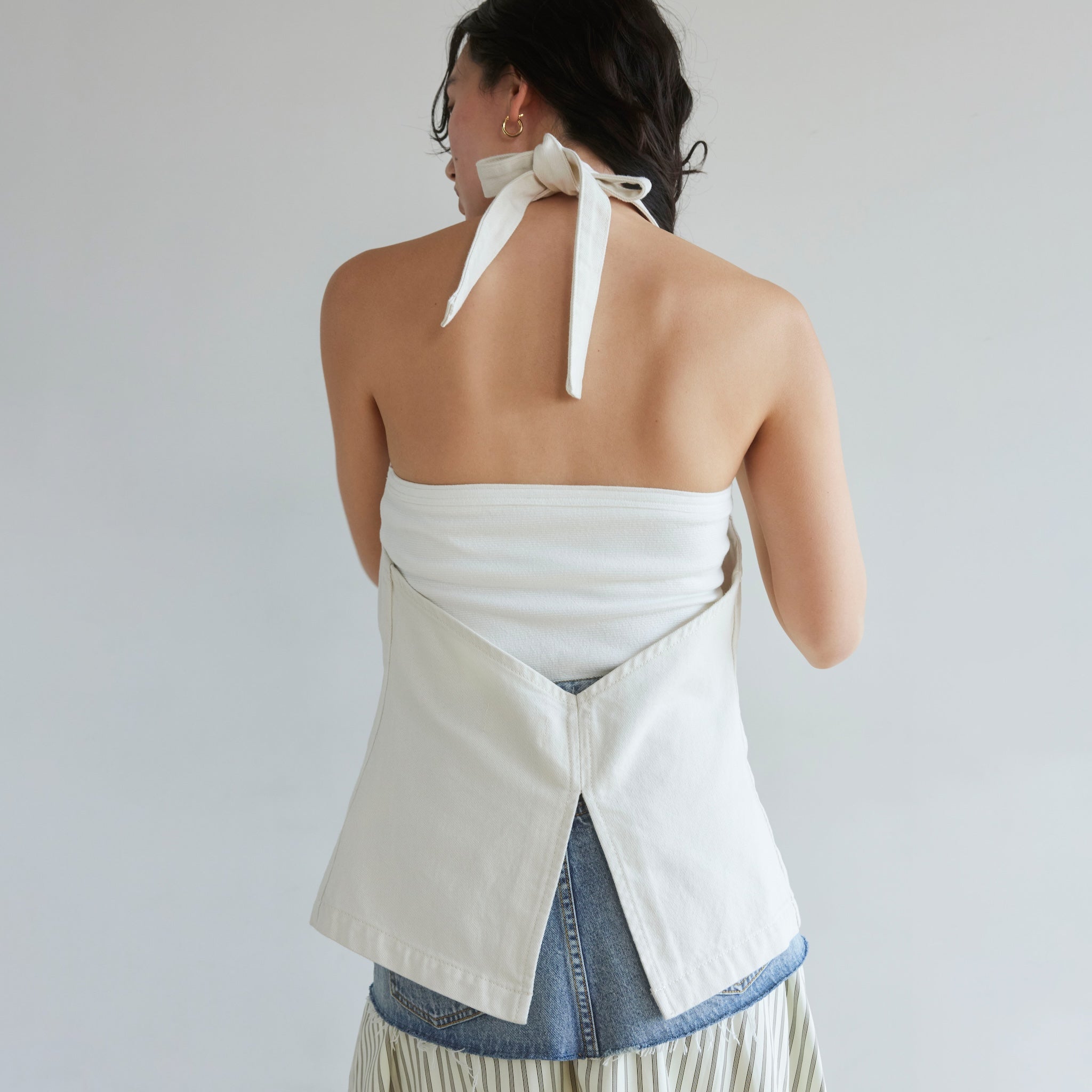 A-line Denim Halter Vest