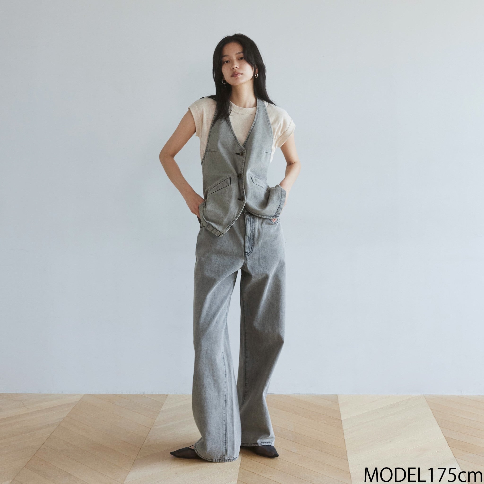 A-line Denim Halter Vest