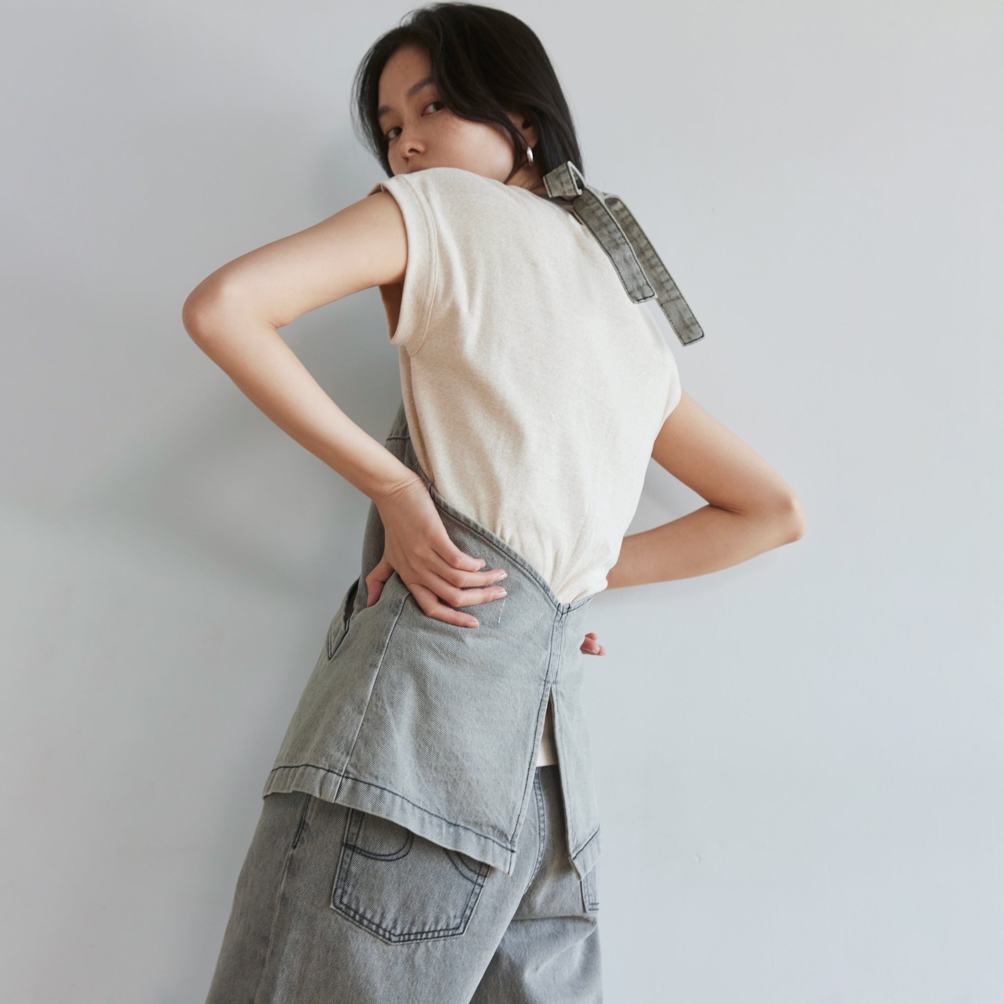 A-line Denim Halter Vest