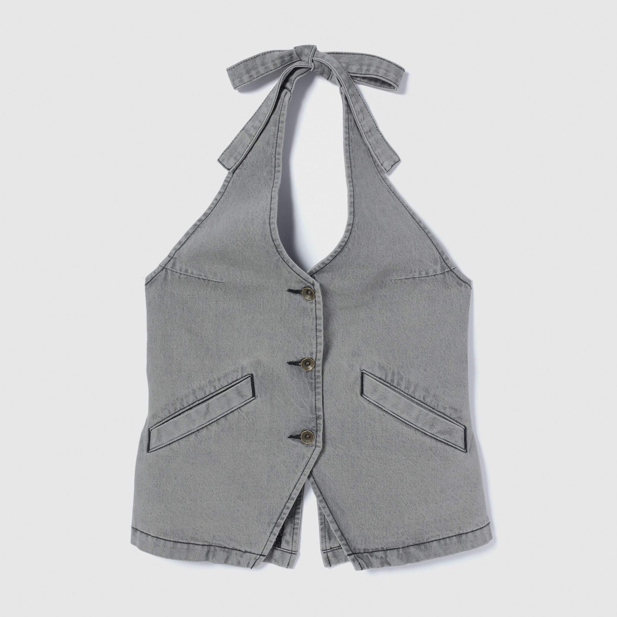 A-line Denim Halter Vest