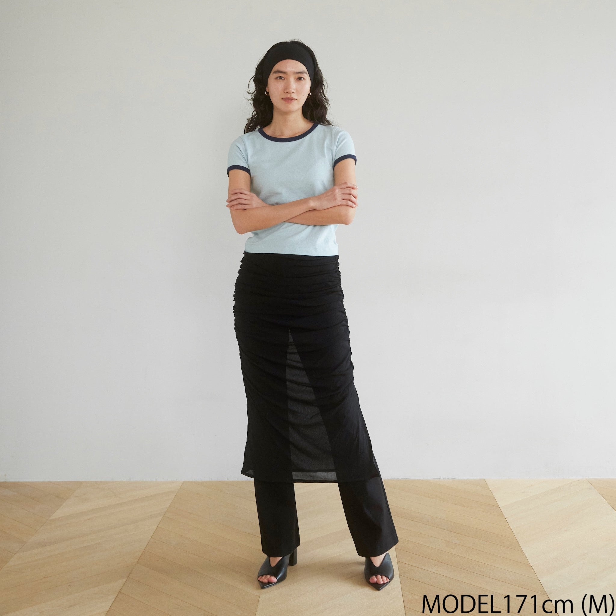 Basic Flare Bottoms Layered Skirt set