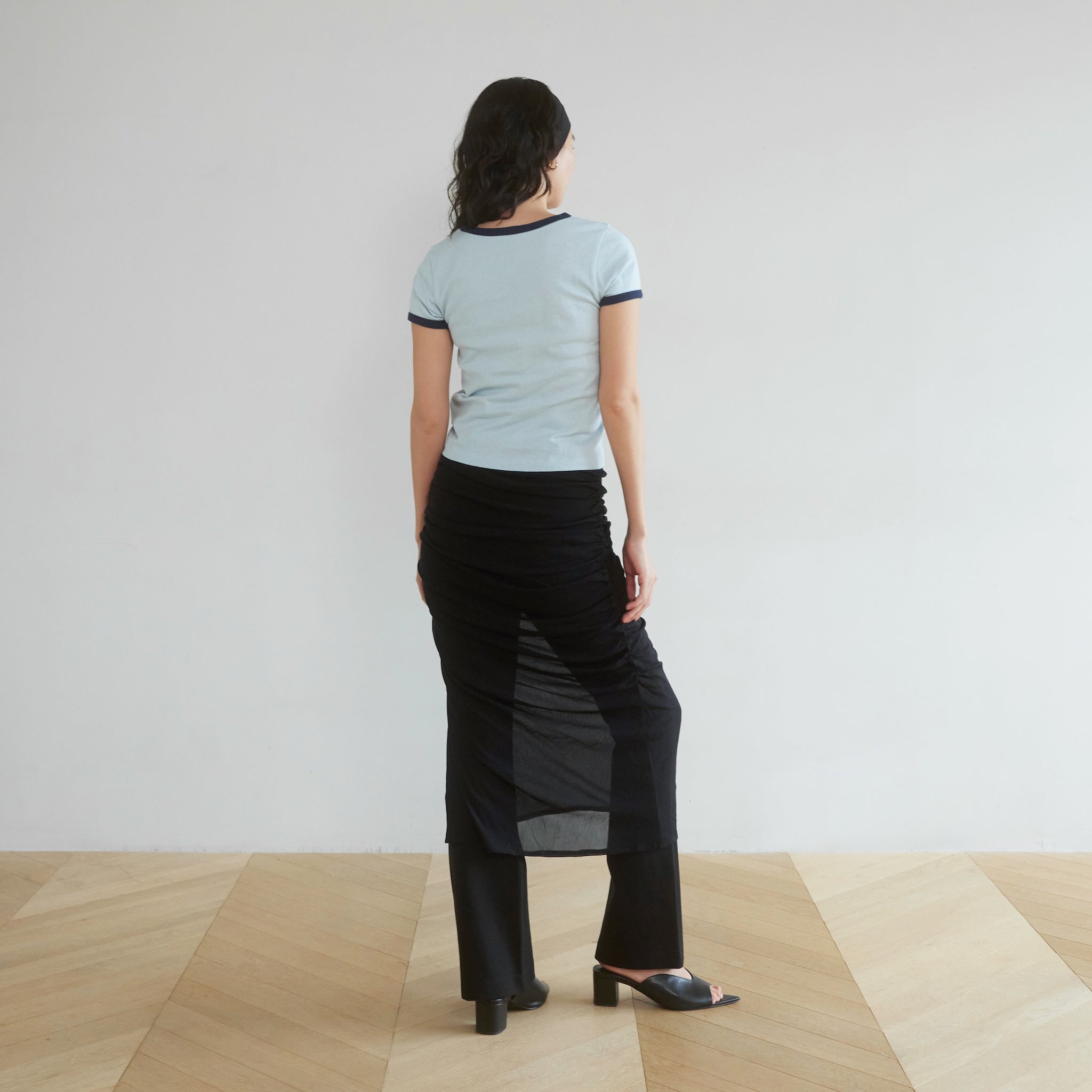 Basic Flare Bottoms Layered Skirt set